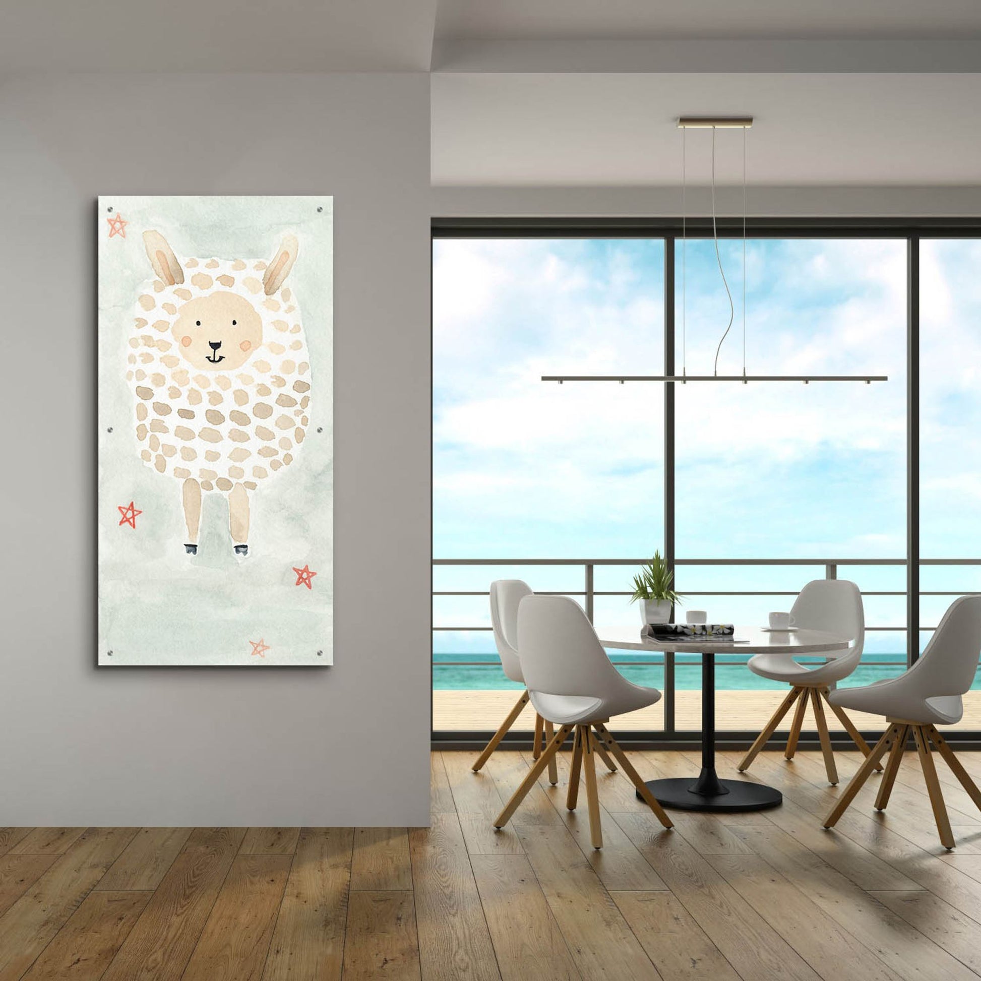 Epic Art 'Counting Sheep No 3' by Natalie Timbrook, Acrylic Glass Wall Art,24x48