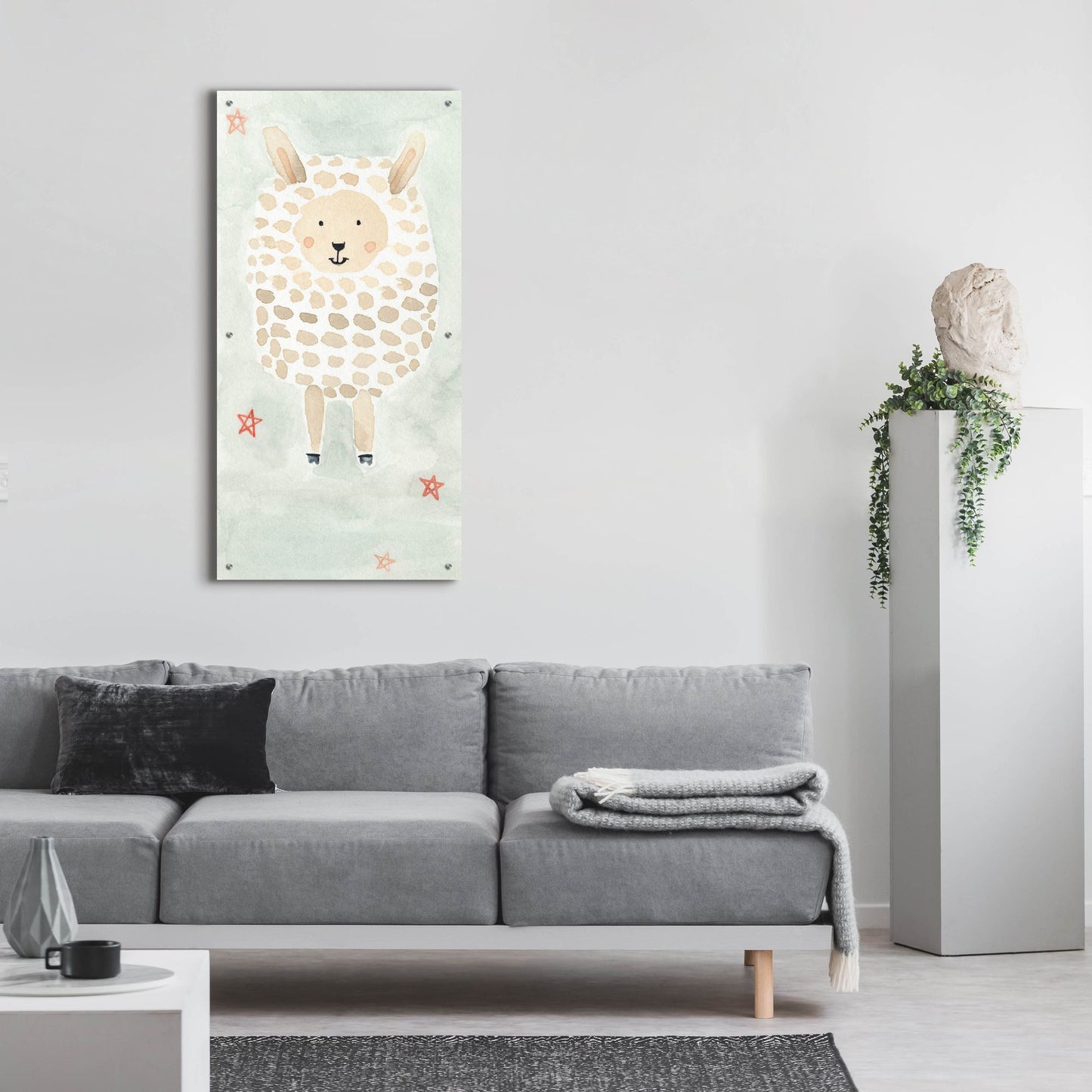 Epic Art 'Counting Sheep No 3' by Natalie Timbrook, Acrylic Glass Wall Art,24x48