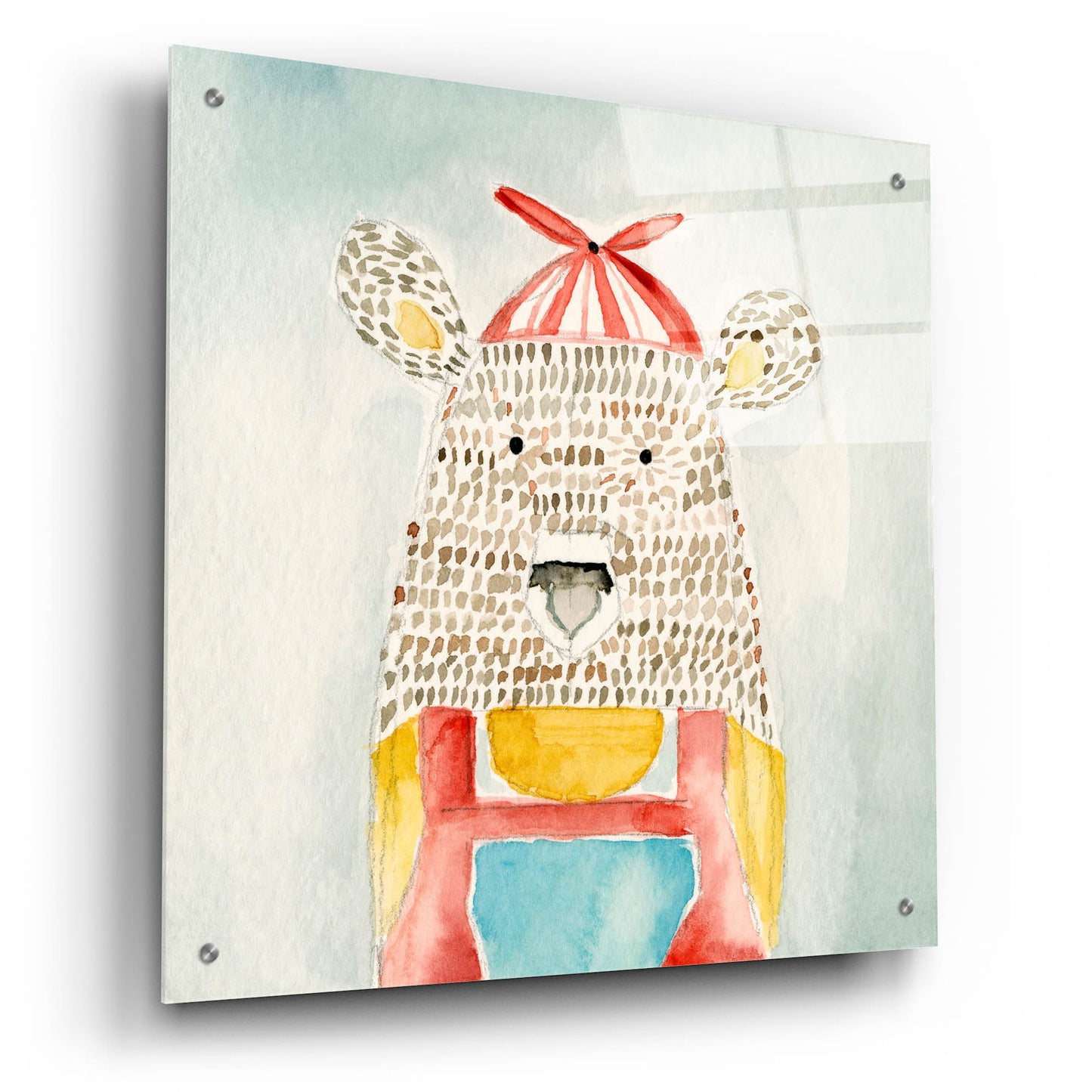 Epic Art 'Deanie Beanie Bear' by Natalie Timbrook, Acrylic Glass Wall Art,24x24