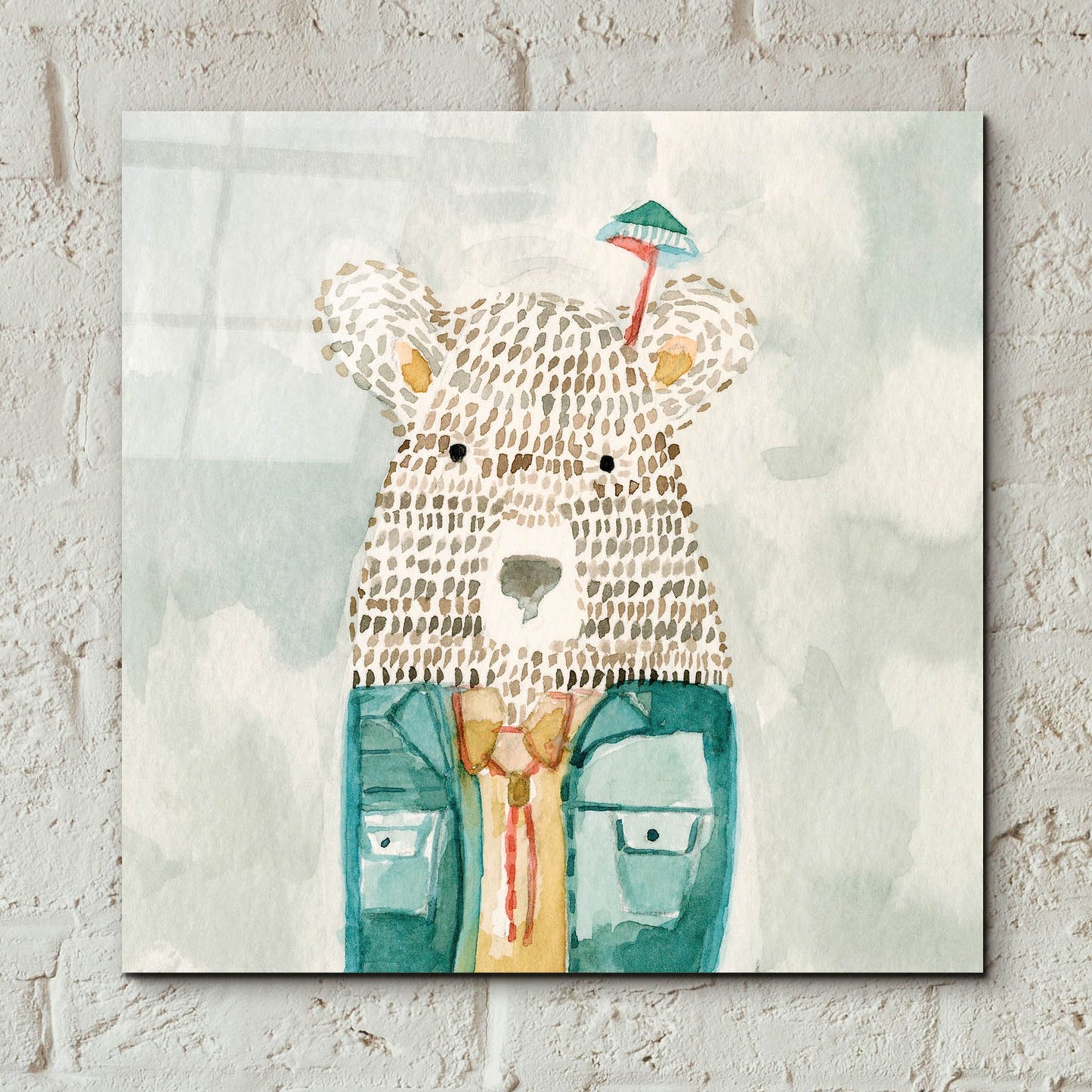 Epic Art 'Mr Bolo Bear' by Natalie Timbrook, Acrylic Glass Wall Art,12x12