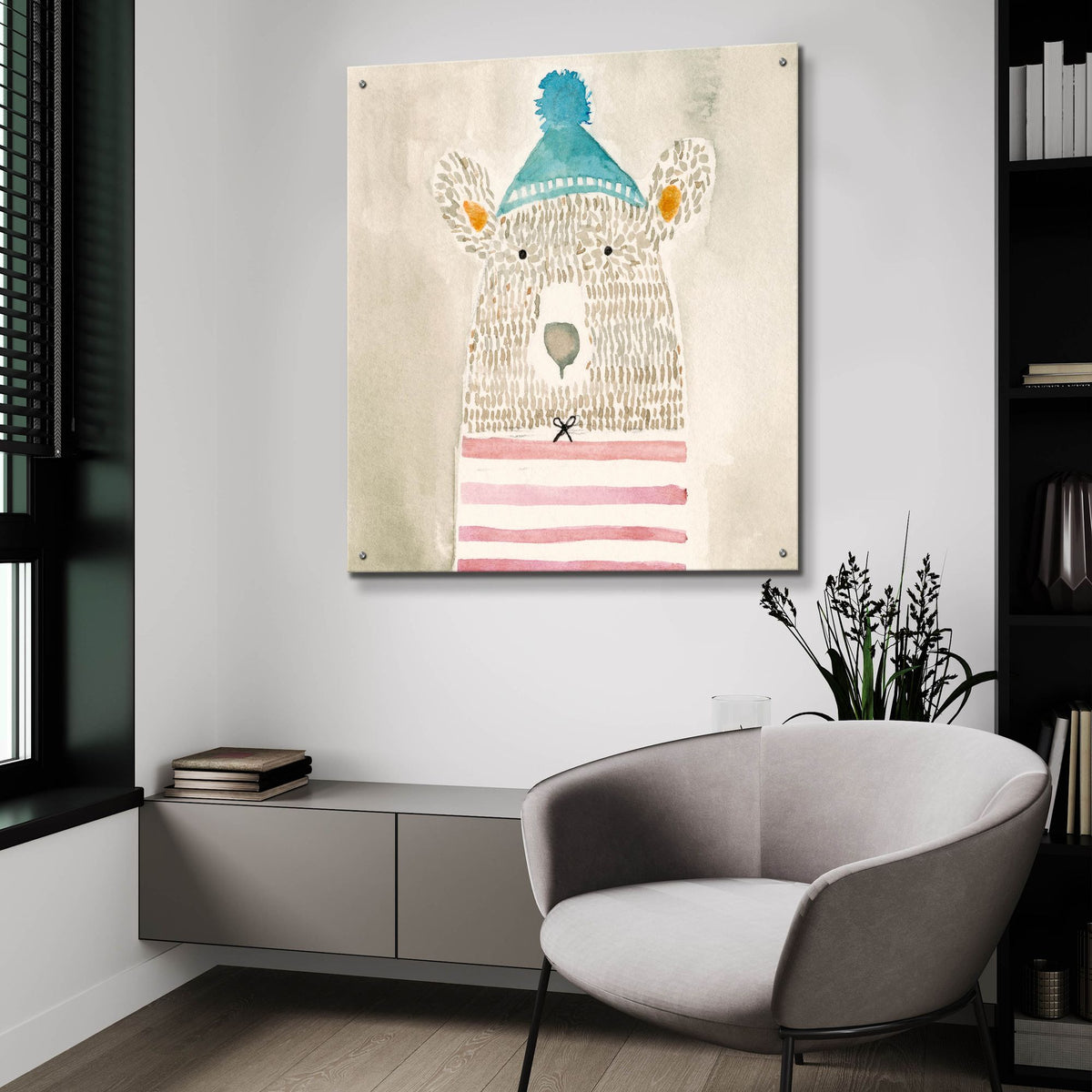 Epic Art 'Rue Bear' by Natalie Timbrook, Acrylic Glass Wall Art,36x36