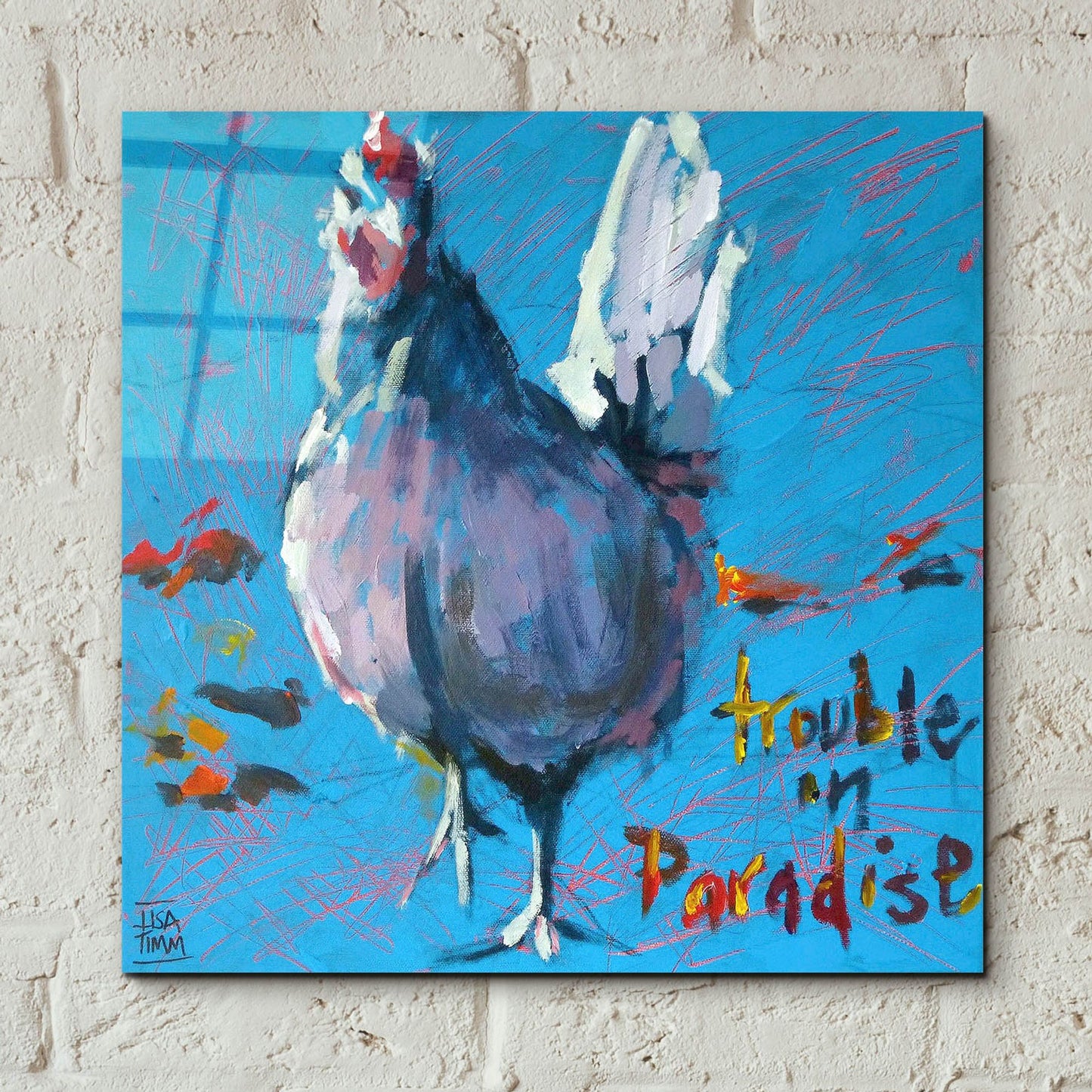 Epic Art 'Trouble In Paradise' by Lisa Timmerman, Acrylic Glass Wall Art,12x12