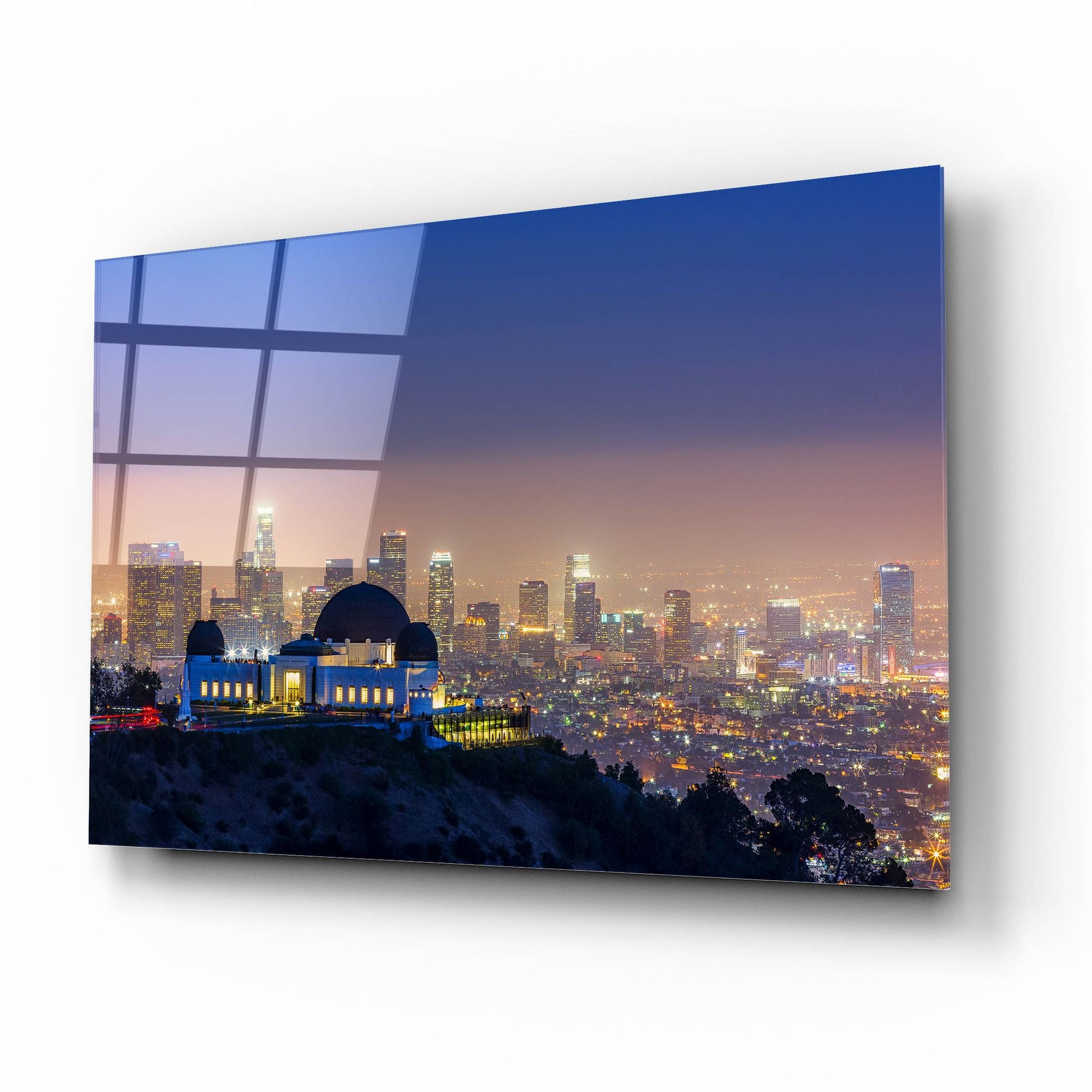 Epic Art 'L A Skyline With Griffith Observatory' by Toby Harriman Visuals, Acrylic Glass Wall Art,16x12