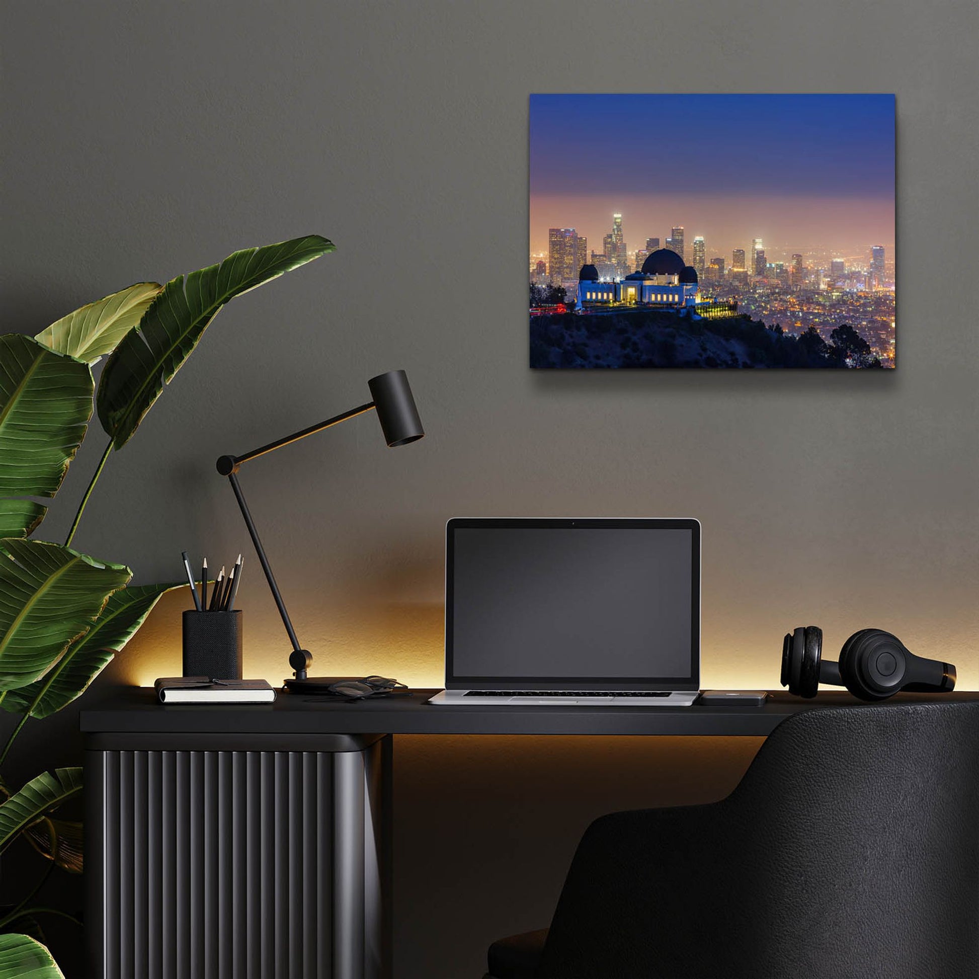 Epic Art 'L A Skyline With Griffith Observatory' by Toby Harriman Visuals, Acrylic Glass Wall Art,16x12