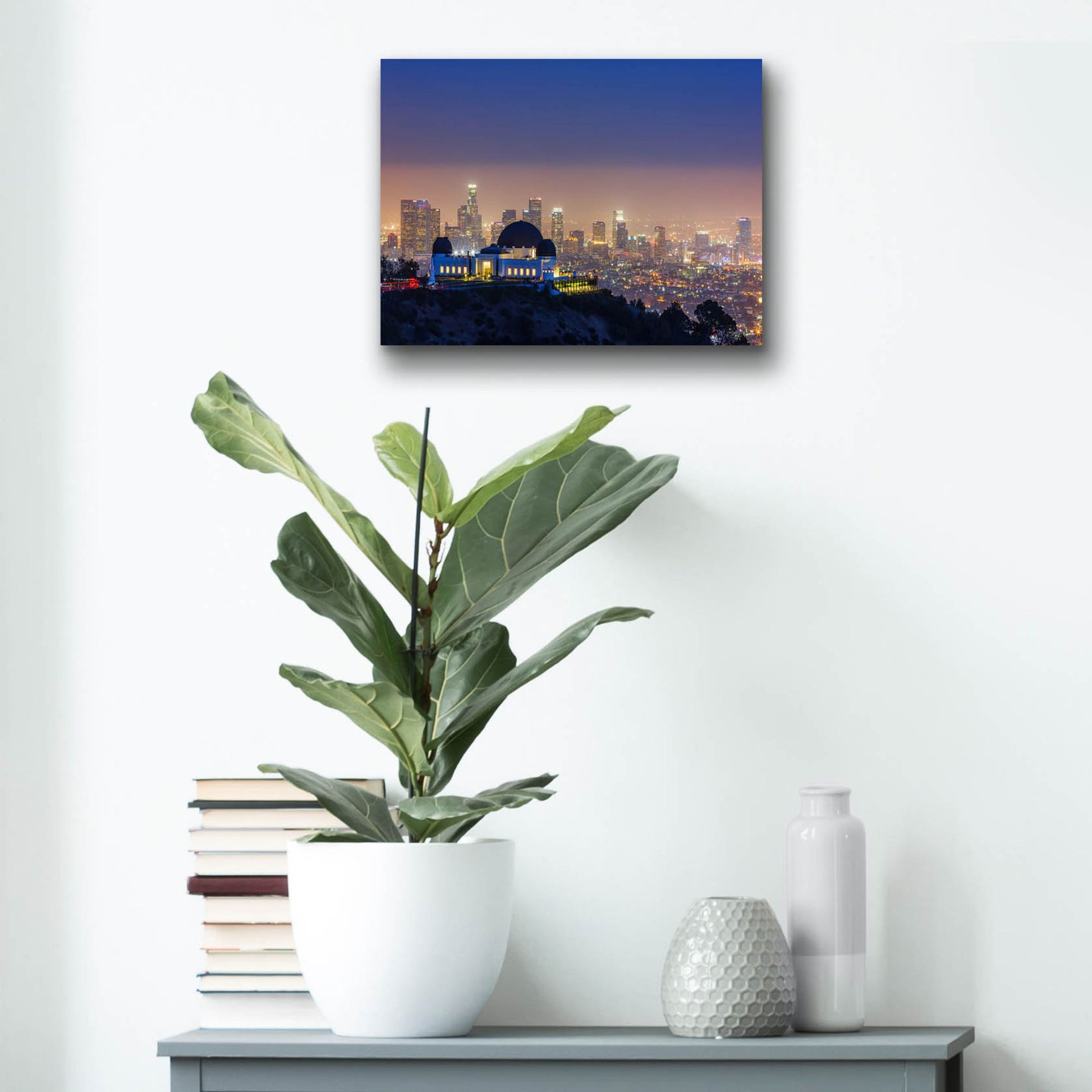 Epic Art 'L A Skyline With Griffith Observatory' by Toby Harriman Visuals, Acrylic Glass Wall Art,16x12