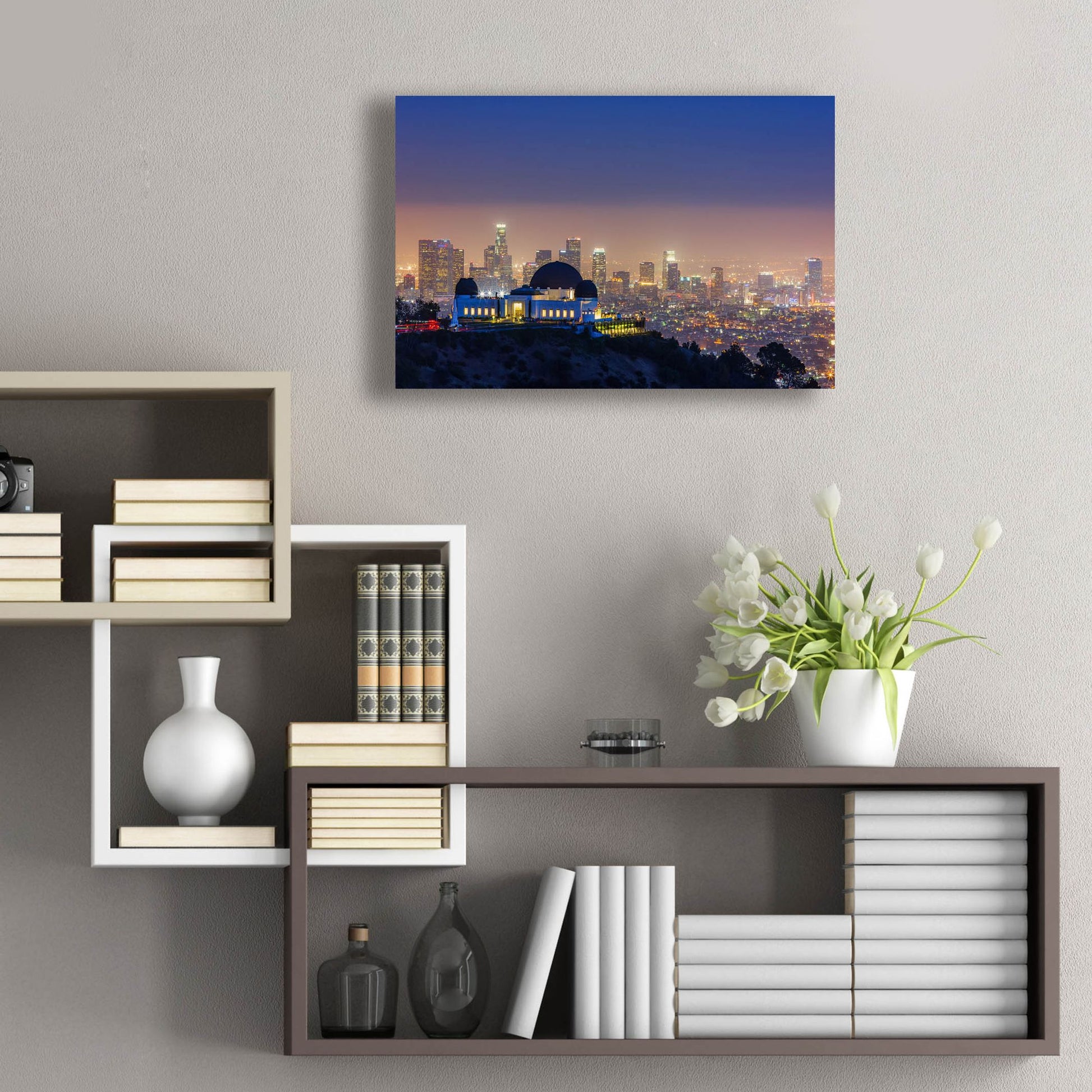 Epic Art 'L A Skyline With Griffith Observatory' by Toby Harriman Visuals, Acrylic Glass Wall Art,24x16