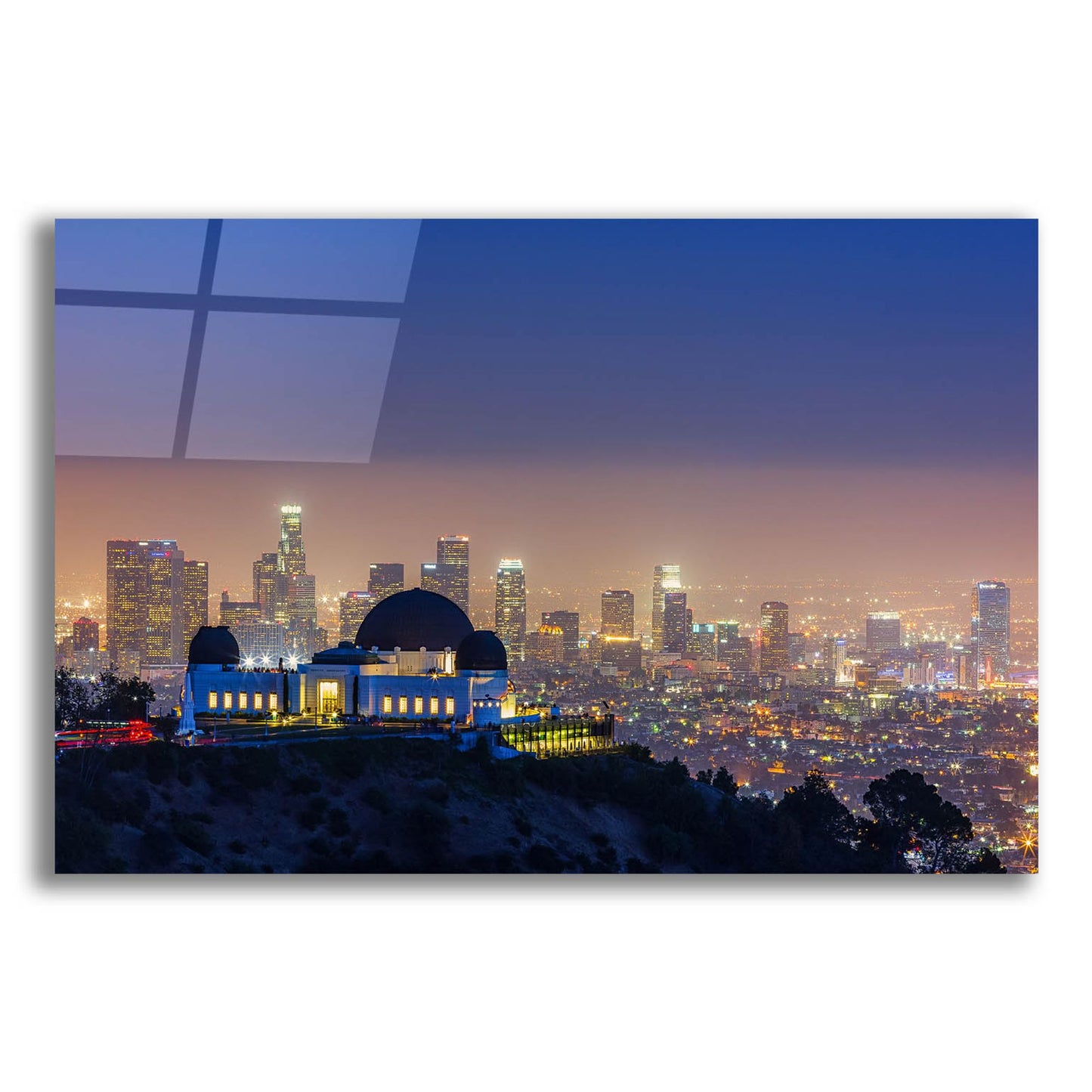 Epic Art 'L A Skyline With Griffith Observatory' by Toby Harriman Visuals, Acrylic Glass Wall Art,24x16