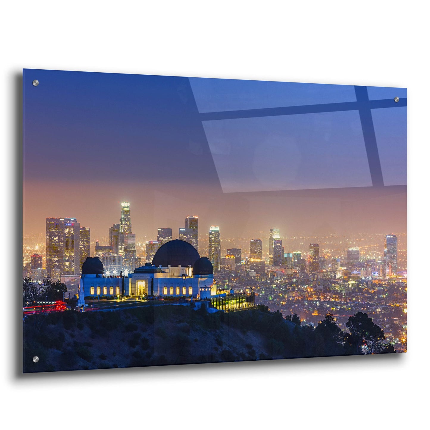 Epic Art 'L A Skyline With Griffith Observatory' by Toby Harriman Visuals, Acrylic Glass Wall Art,36x24