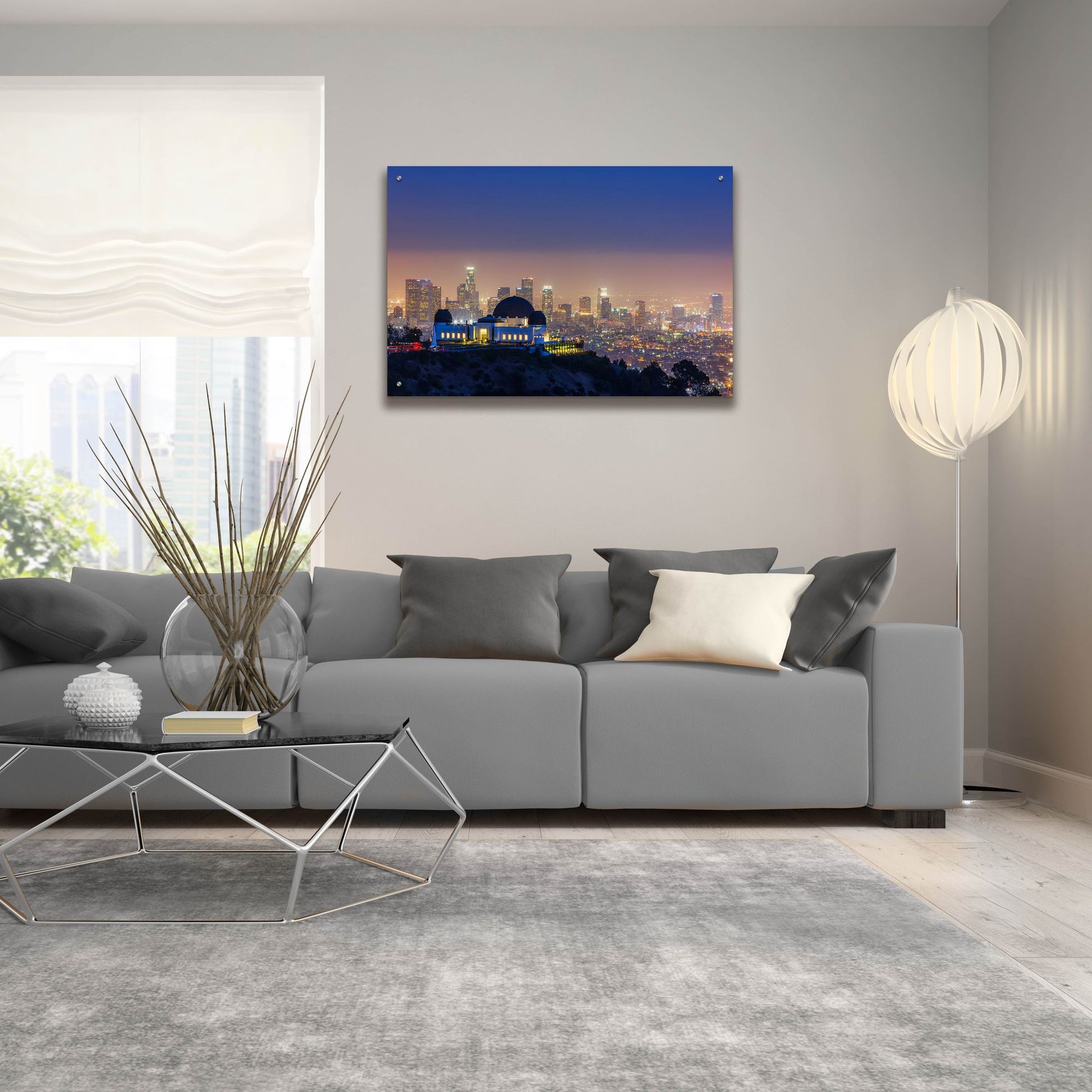 Epic Art 'L A Skyline With Griffith Observatory' by Toby Harriman Visuals, Acrylic Glass Wall Art,36x24