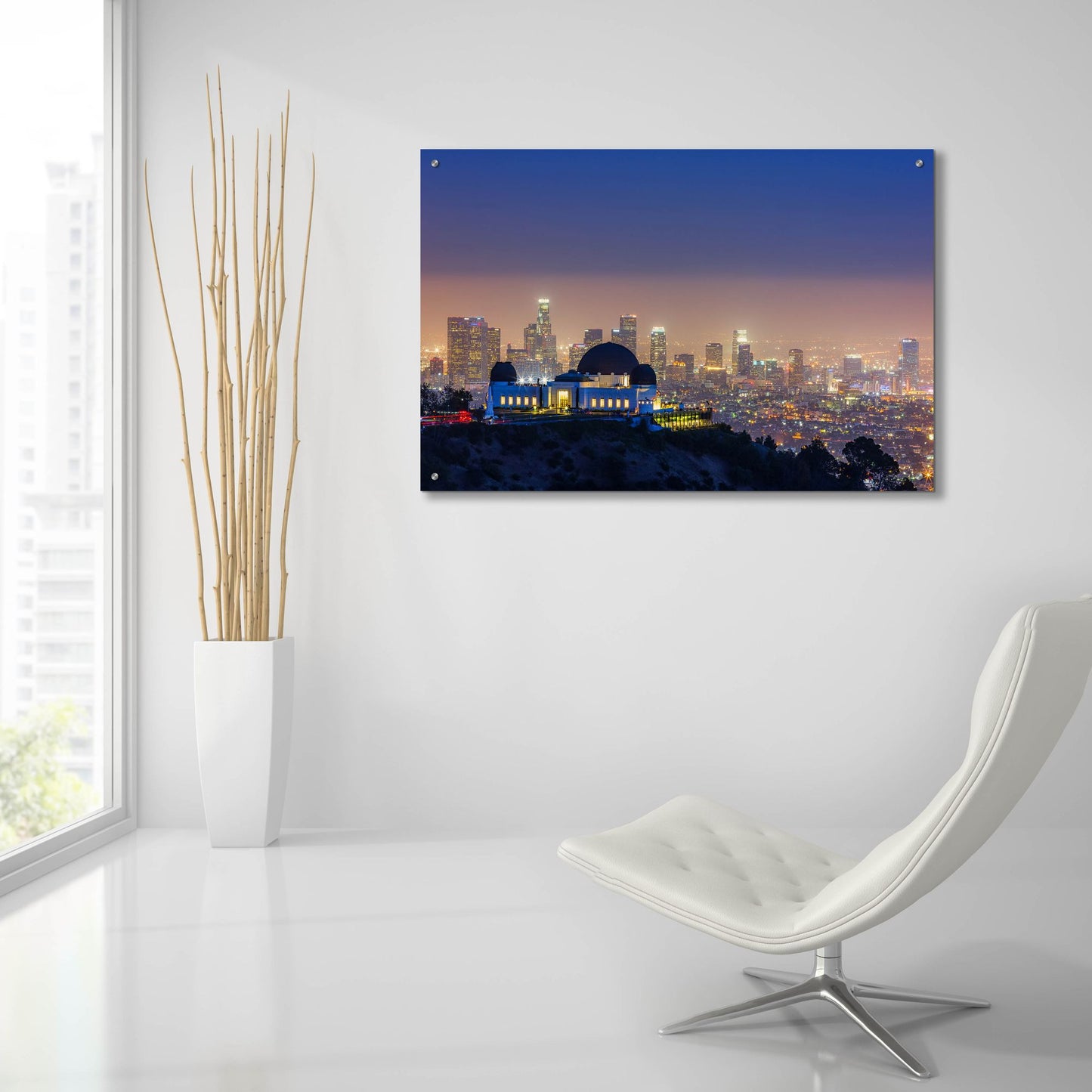 Epic Art 'L A Skyline With Griffith Observatory' by Toby Harriman Visuals, Acrylic Glass Wall Art,36x24