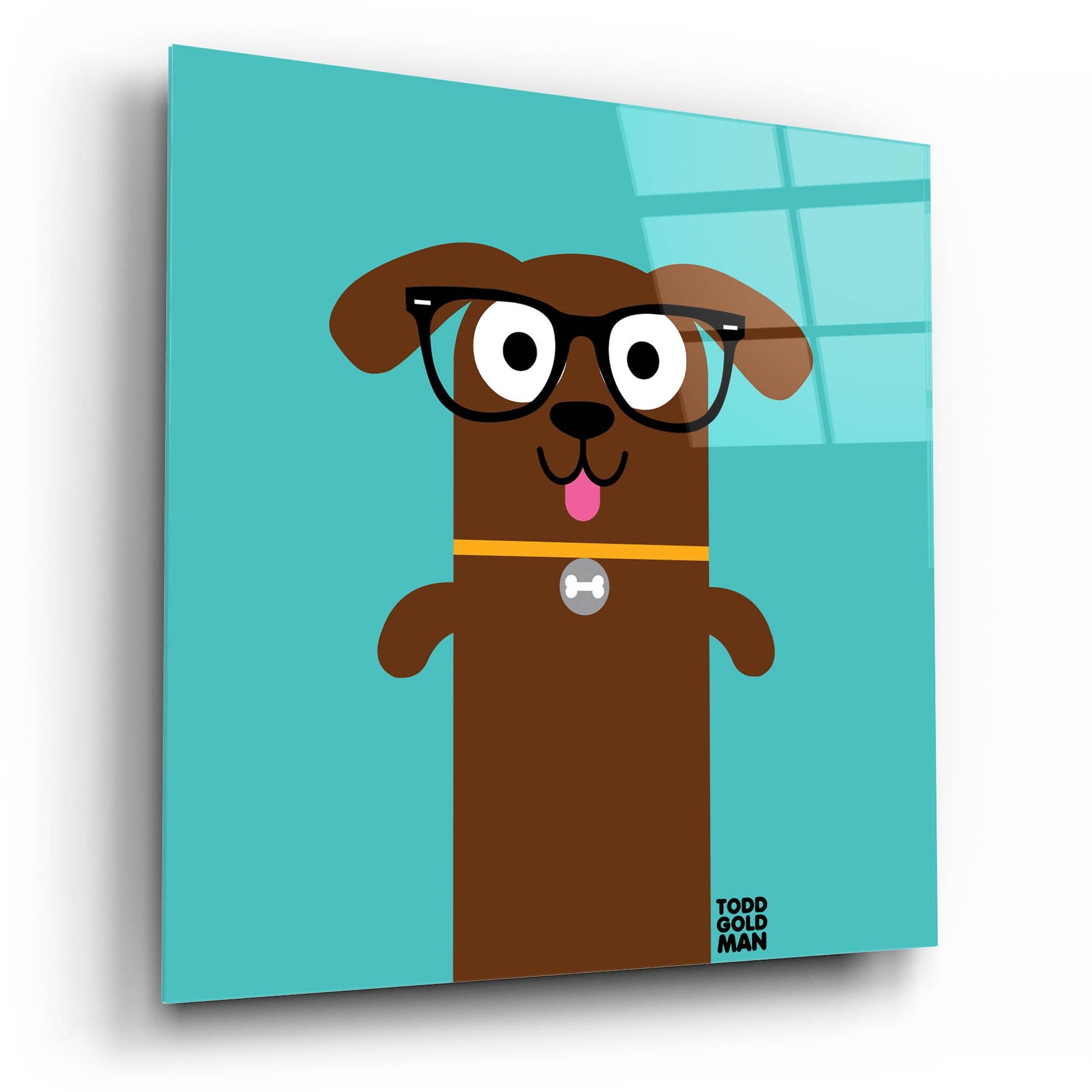 Epic Art 'Bow Wow Dachshund' by Todd Art, Acrylic Glass Wall Art,12x12