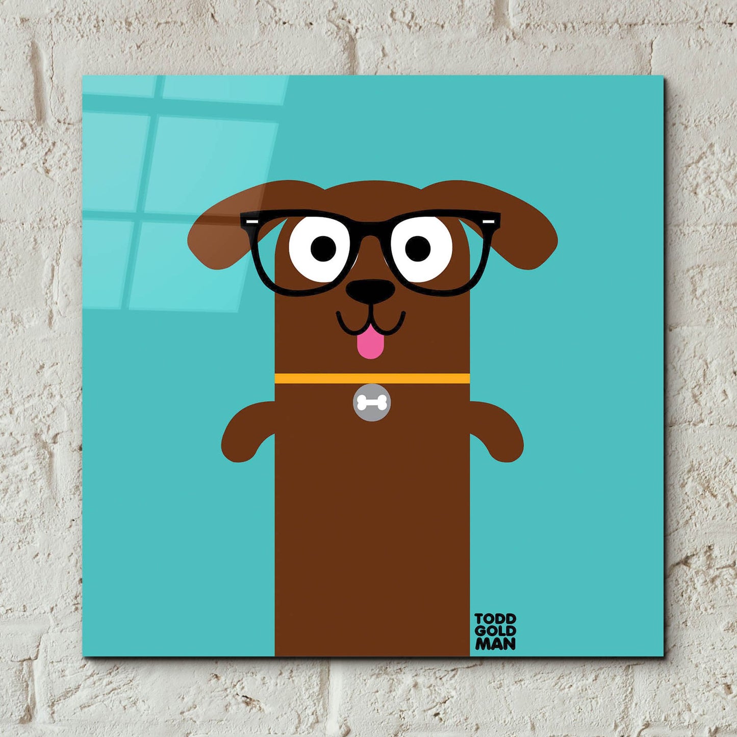 Epic Art 'Bow Wow Dachshund' by Todd Art, Acrylic Glass Wall Art,12x12