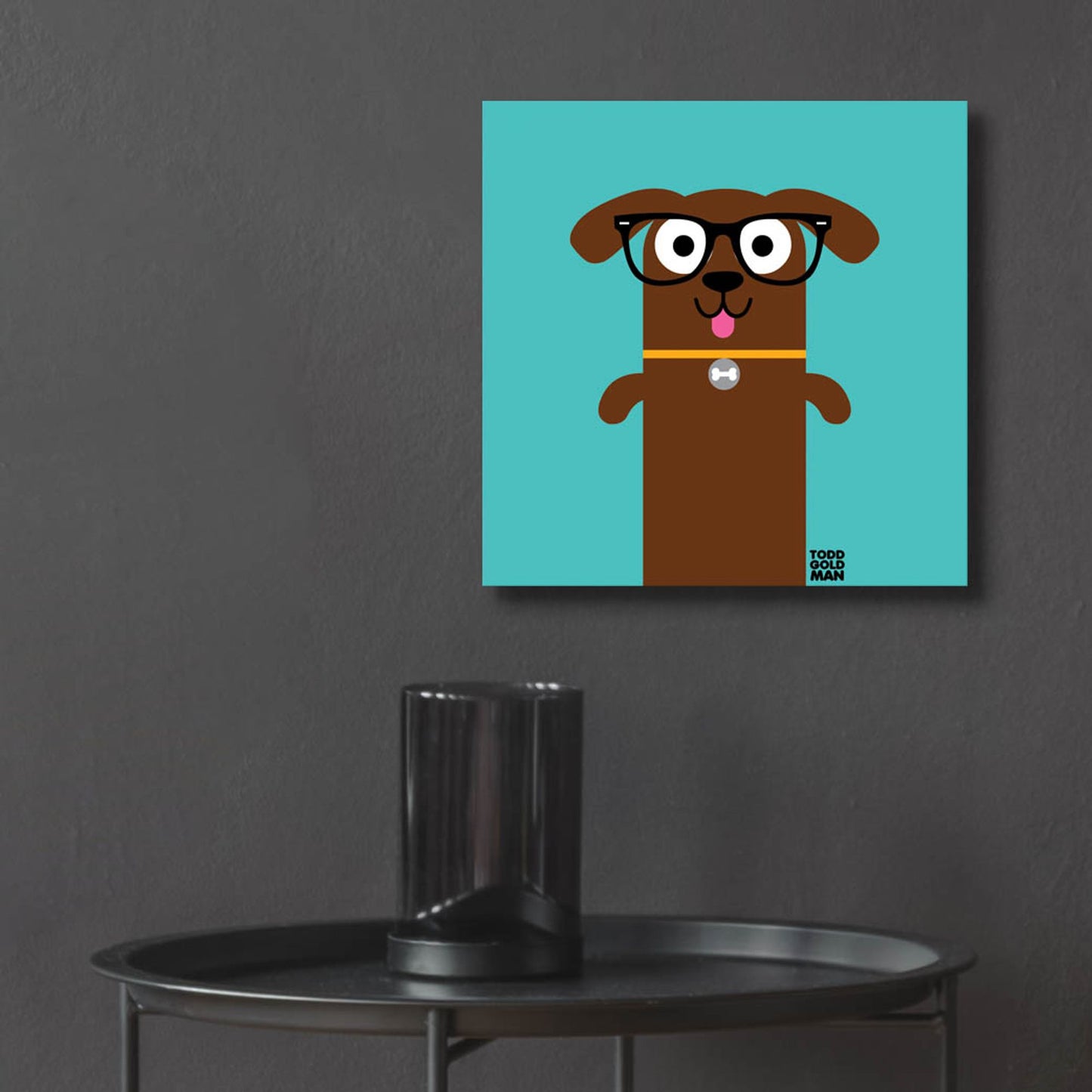 Epic Art 'Bow Wow Dachshund' by Todd Art, Acrylic Glass Wall Art,12x12