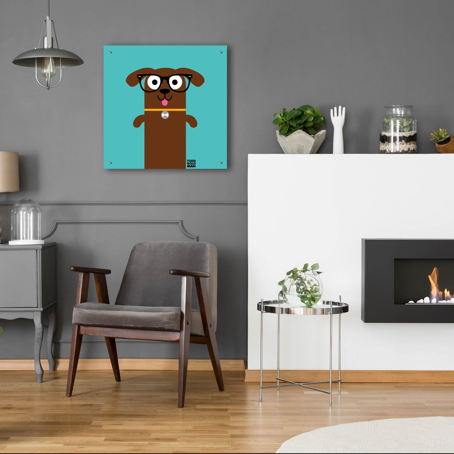 Epic Art 'Bow Wow Dachshund' by Todd Art, Acrylic Glass Wall Art,24x24