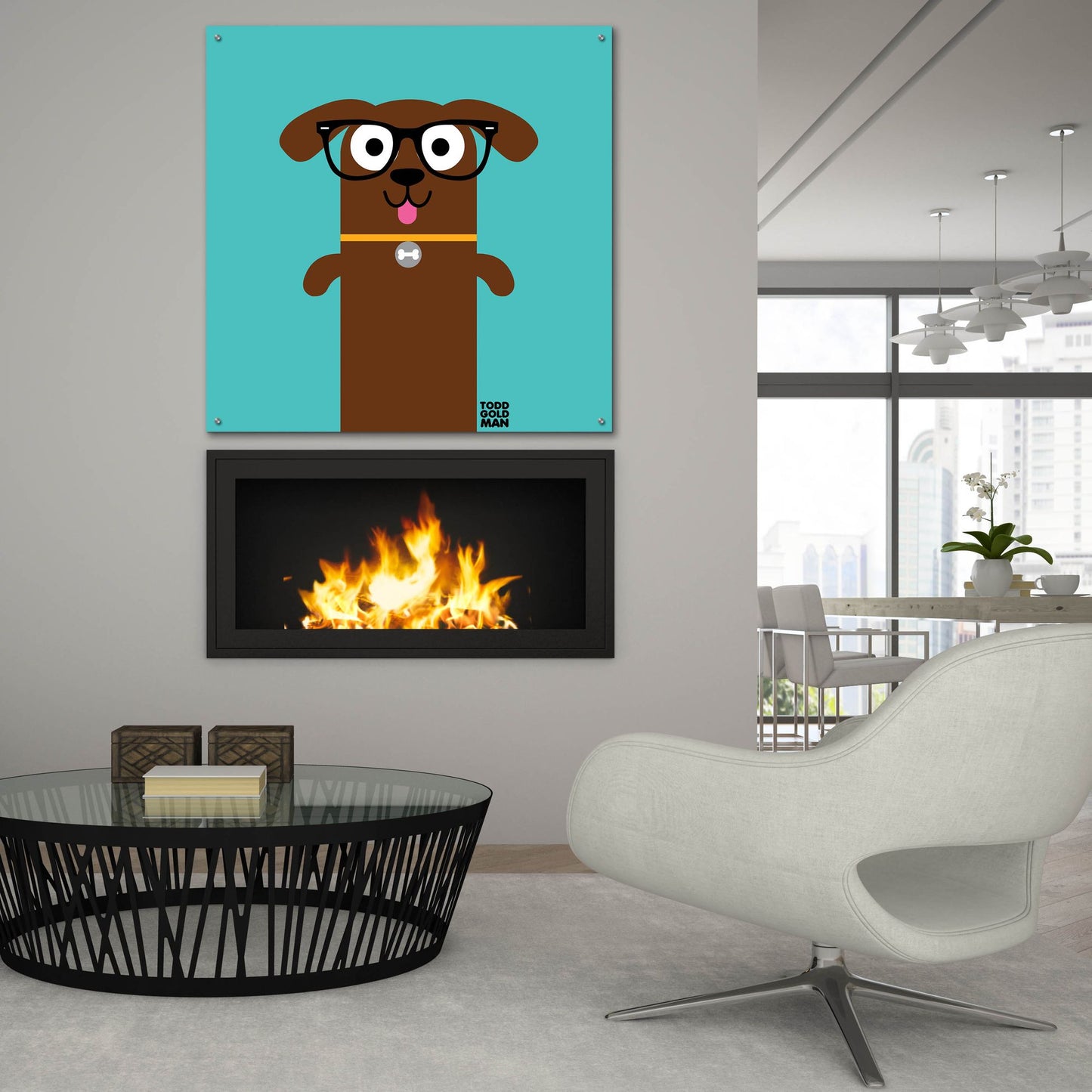 Epic Art 'Bow Wow Dachshund' by Todd Art, Acrylic Glass Wall Art,36x36