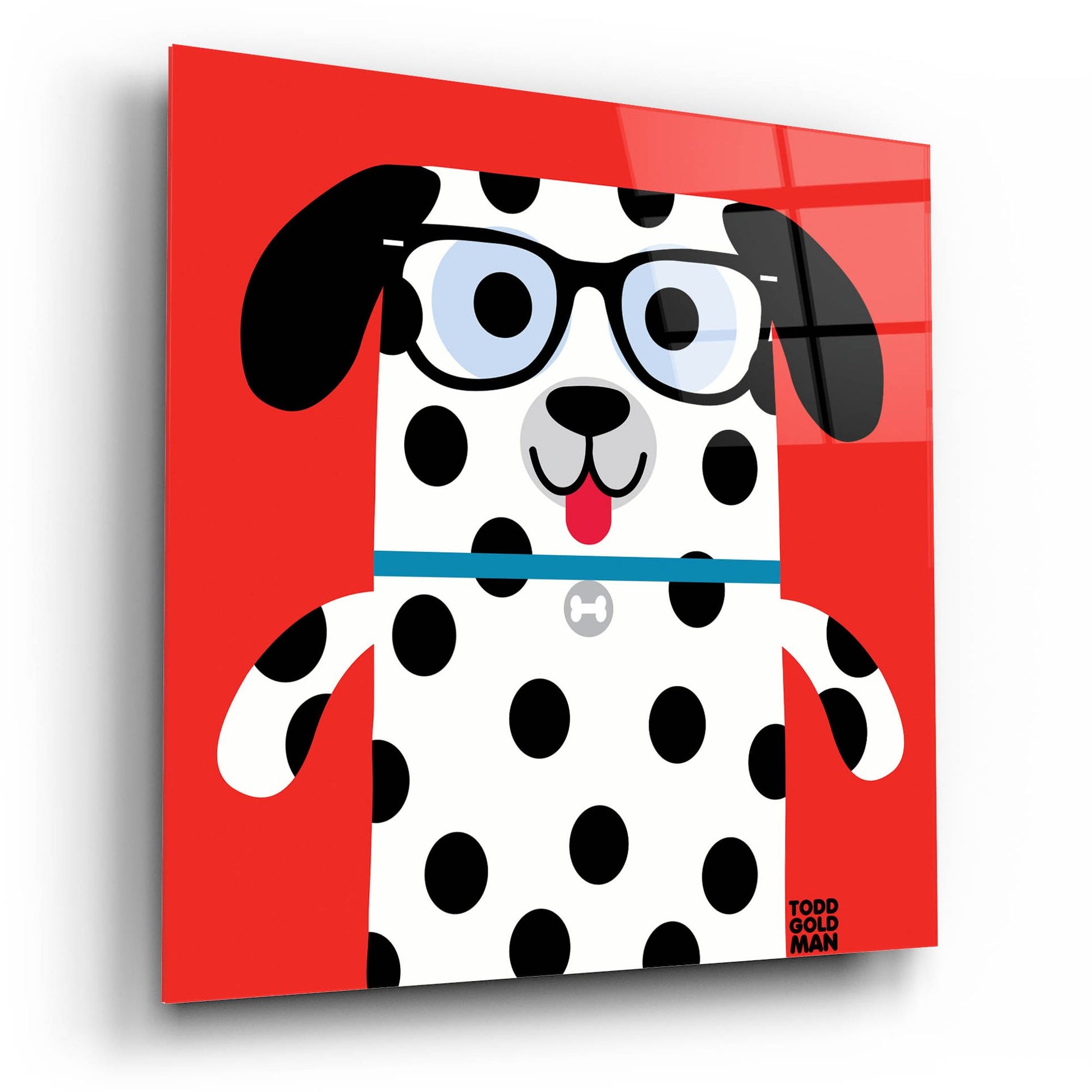 Epic Art 'Bow Wow Dalmation' by Todd Art, Acrylic Glass Wall Art,12x12