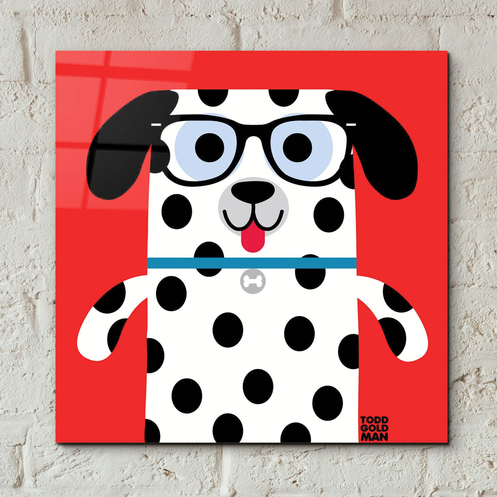 Epic Art 'Bow Wow Dalmation' by Todd Art, Acrylic Glass Wall Art,12x12