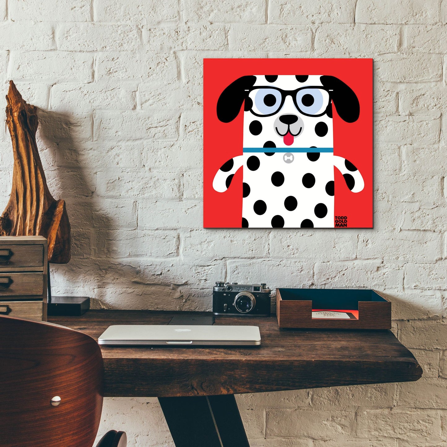 Epic Art 'Bow Wow Dalmation' by Todd Art, Acrylic Glass Wall Art,12x12