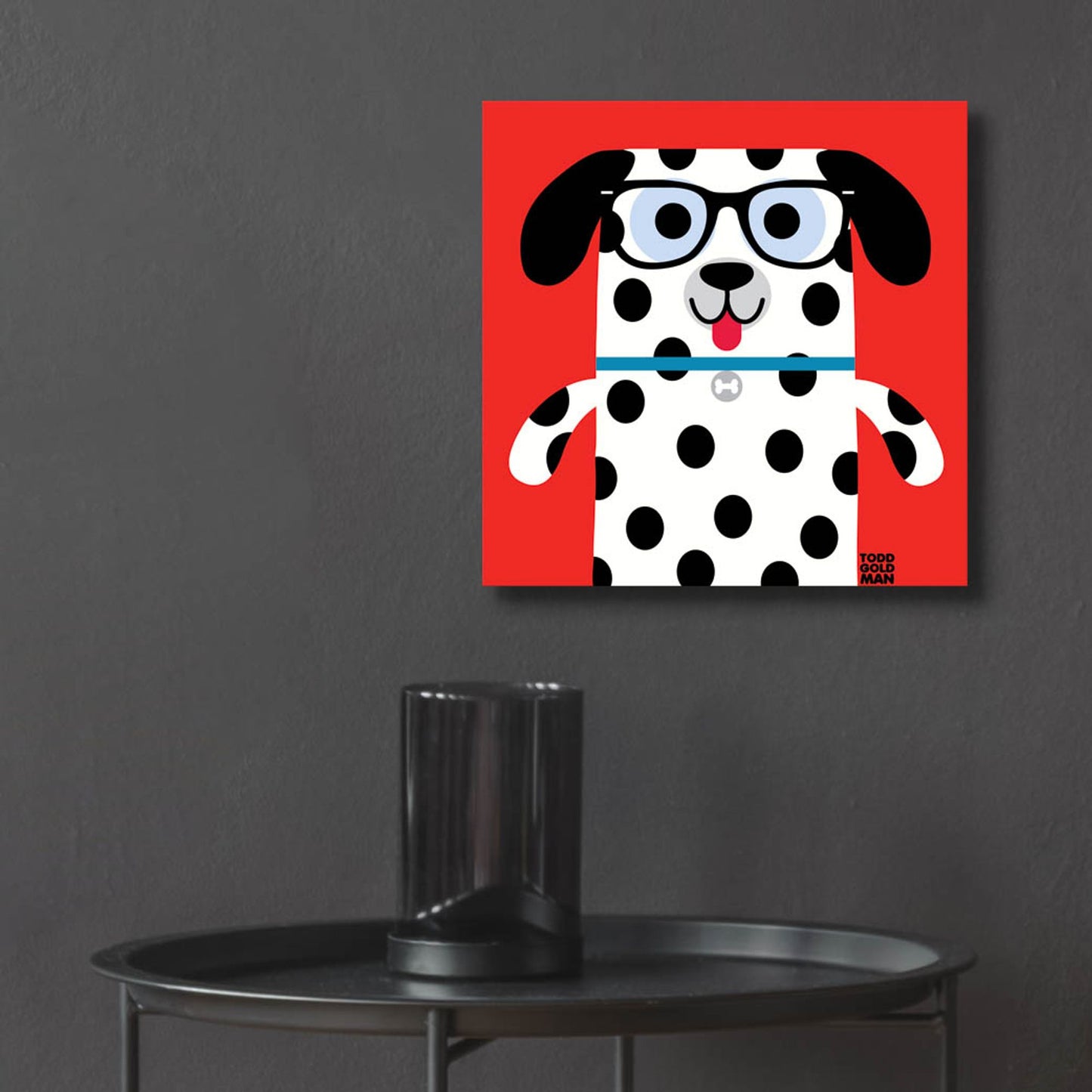 Epic Art 'Bow Wow Dalmation' by Todd Art, Acrylic Glass Wall Art,12x12