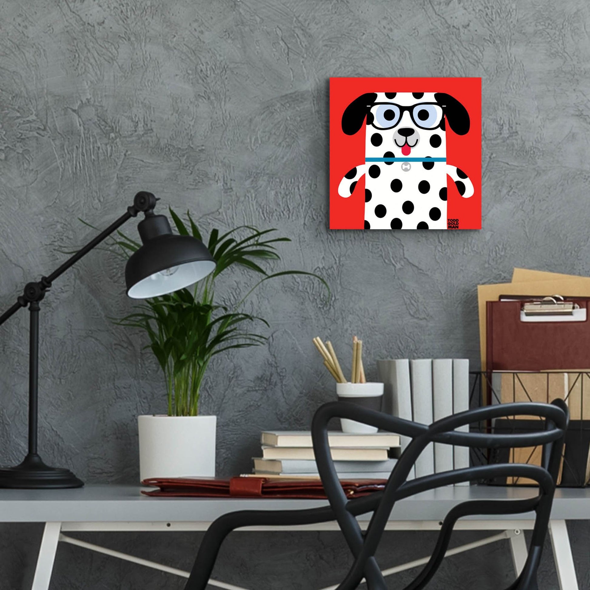 Epic Art 'Bow Wow Dalmation' by Todd Art, Acrylic Glass Wall Art,12x12