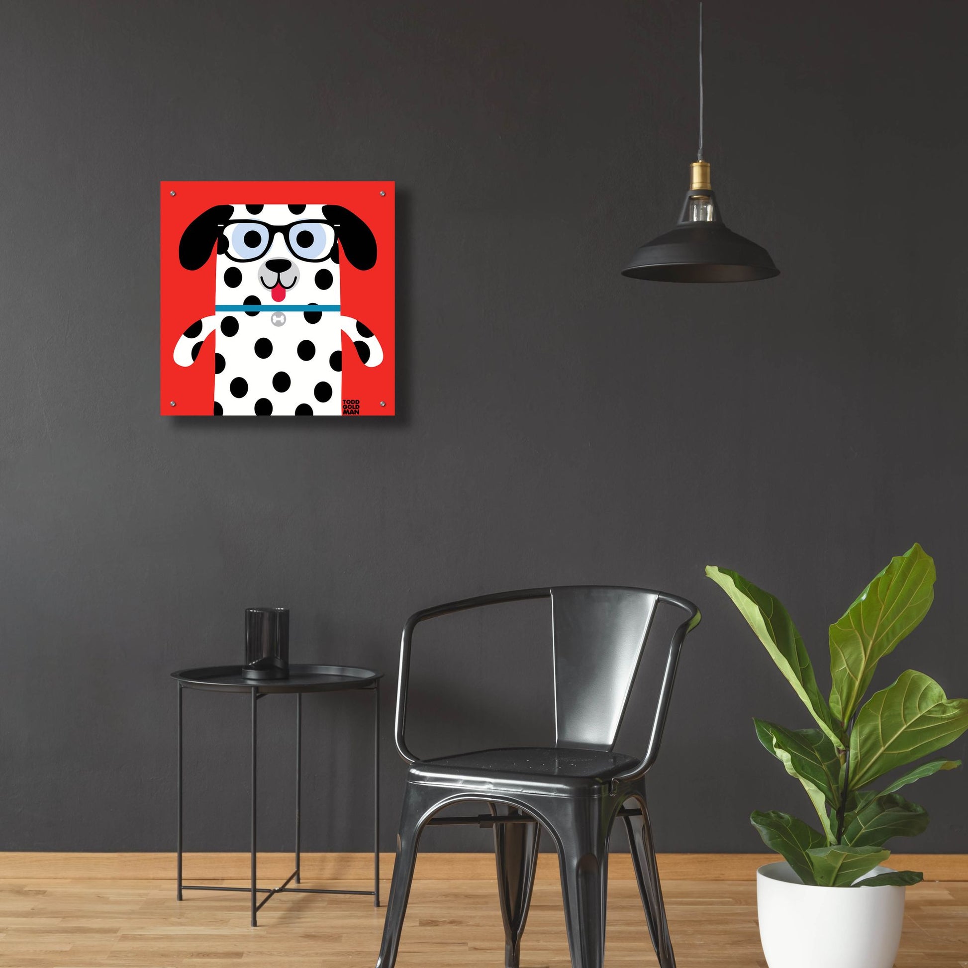 Epic Art 'Bow Wow Dalmation' by Todd Art, Acrylic Glass Wall Art,24x24