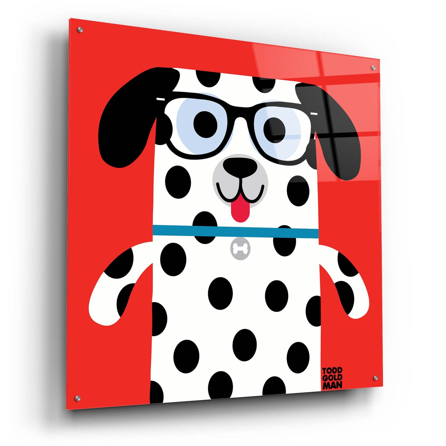 Epic Art 'Bow Wow Dalmation' by Todd Art, Acrylic Glass Wall Art,36x36