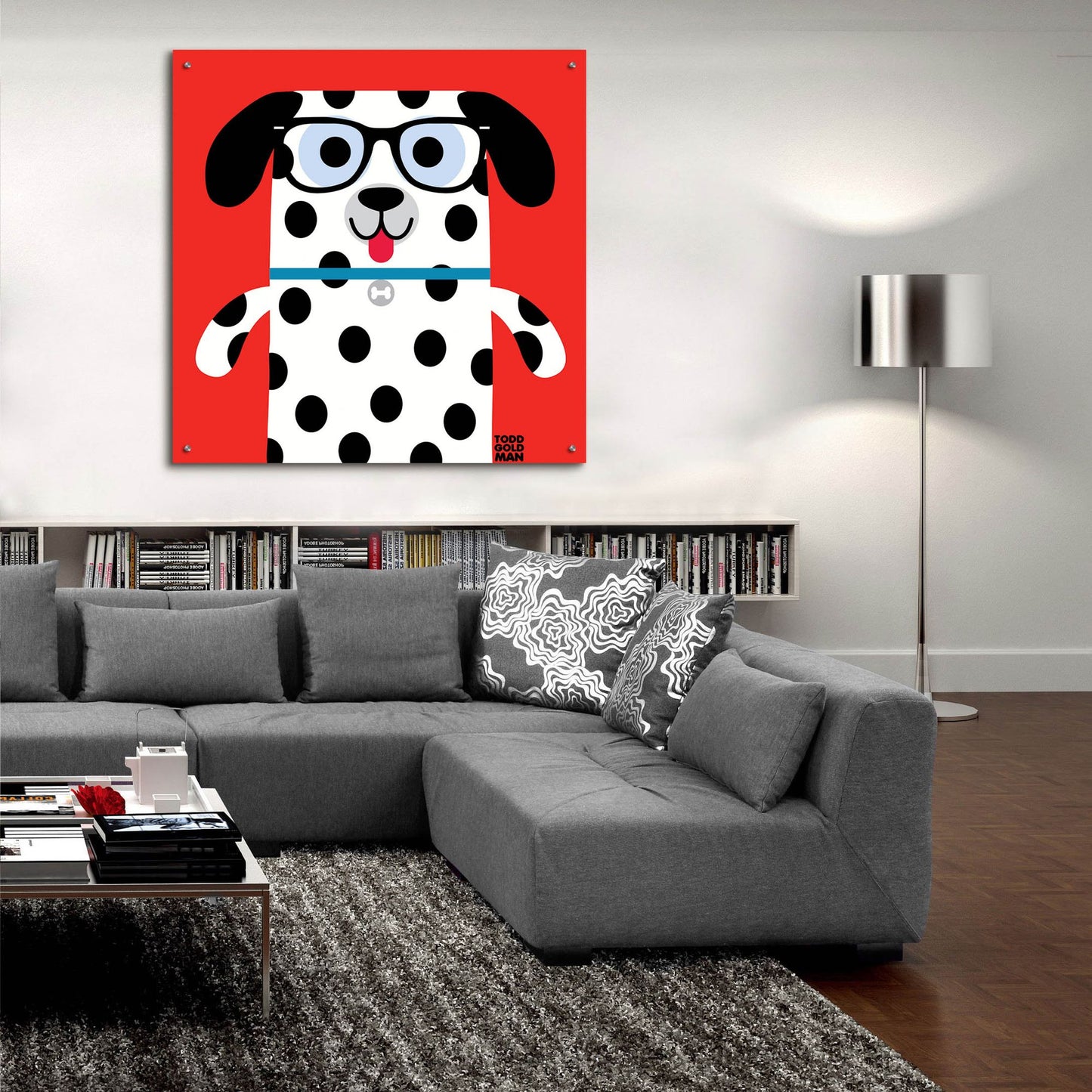 Epic Art 'Bow Wow Dalmation' by Todd Art, Acrylic Glass Wall Art,36x36