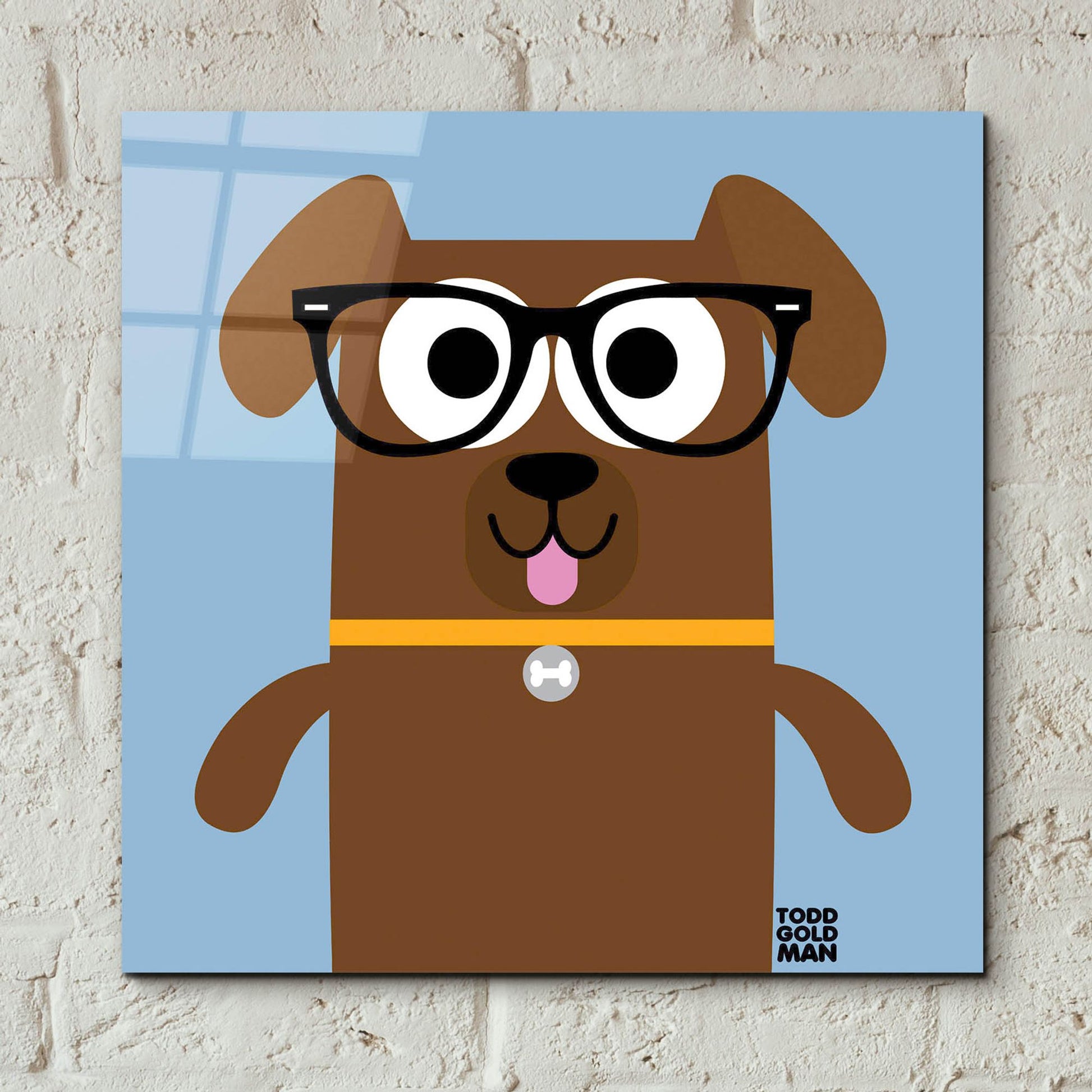 Epic Art 'Bow Wow Labrador' by Todd Art, Acrylic Glass Wall Art,12x12