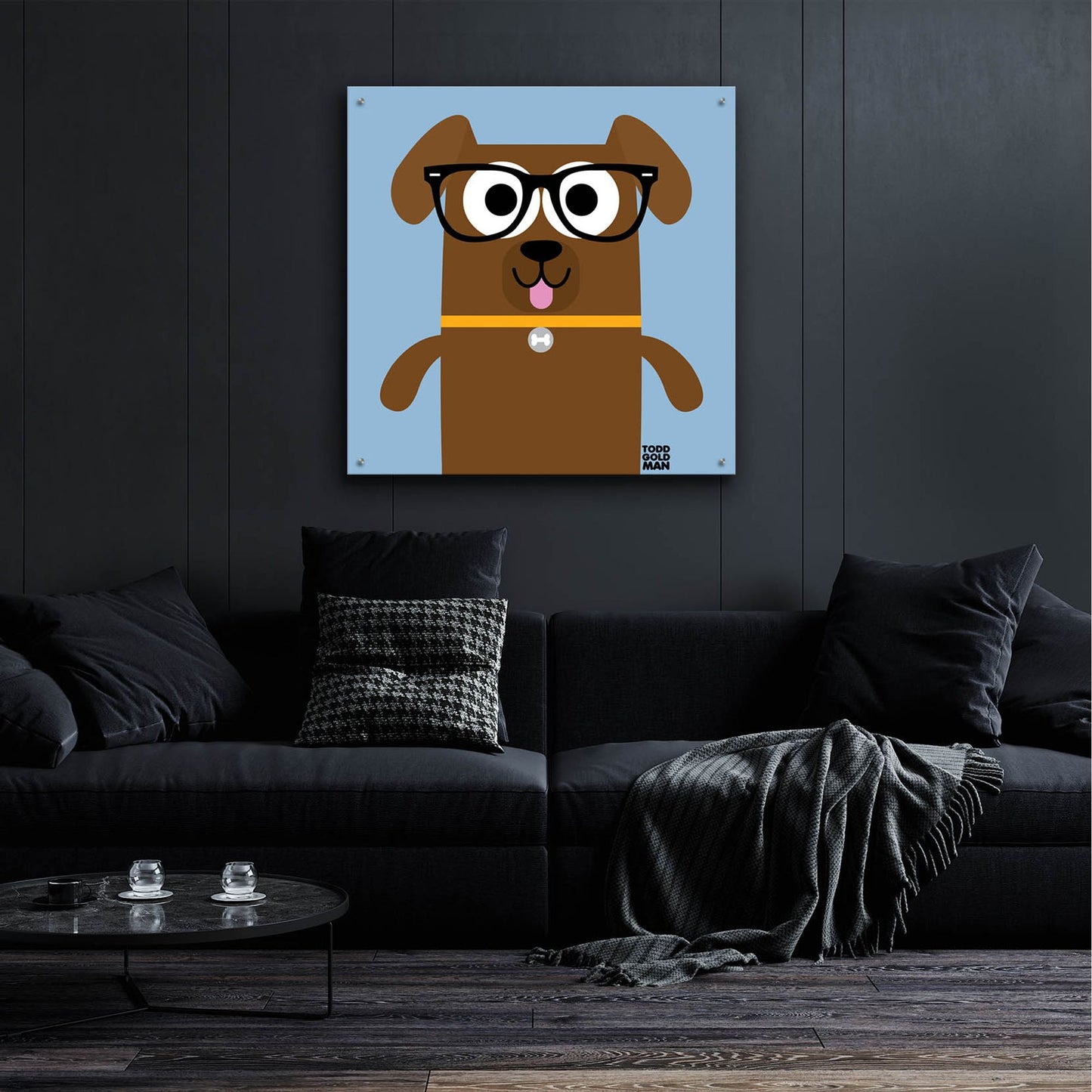 Epic Art 'Bow Wow Labrador' by Todd Art, Acrylic Glass Wall Art,36x36