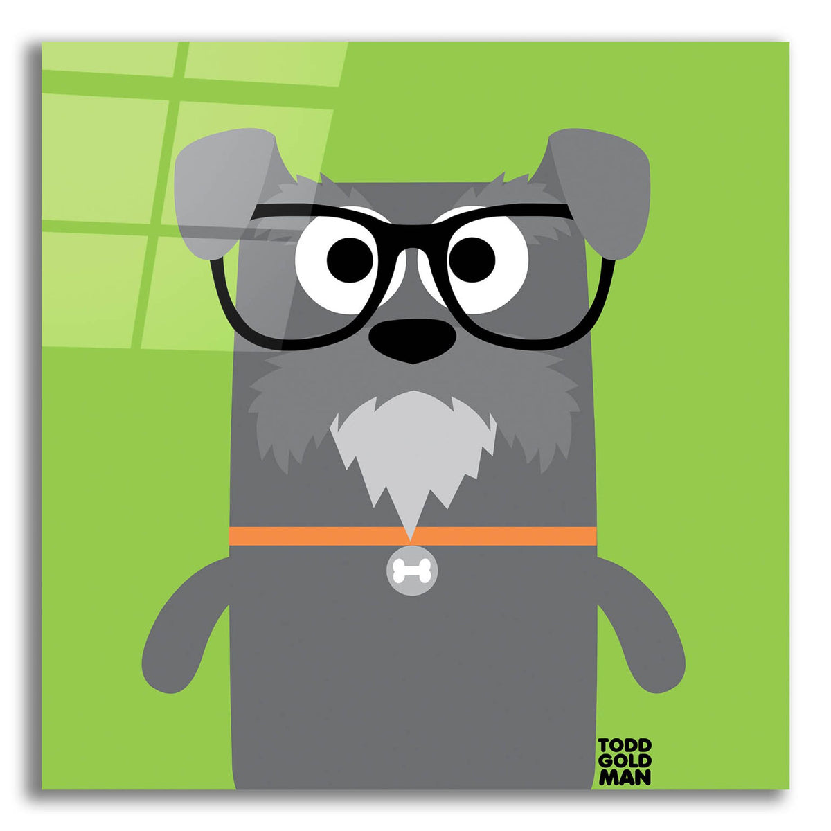 Epic Art 'Bow Wow Schnauzer' by Todd Art, Acrylic Glass Wall Art