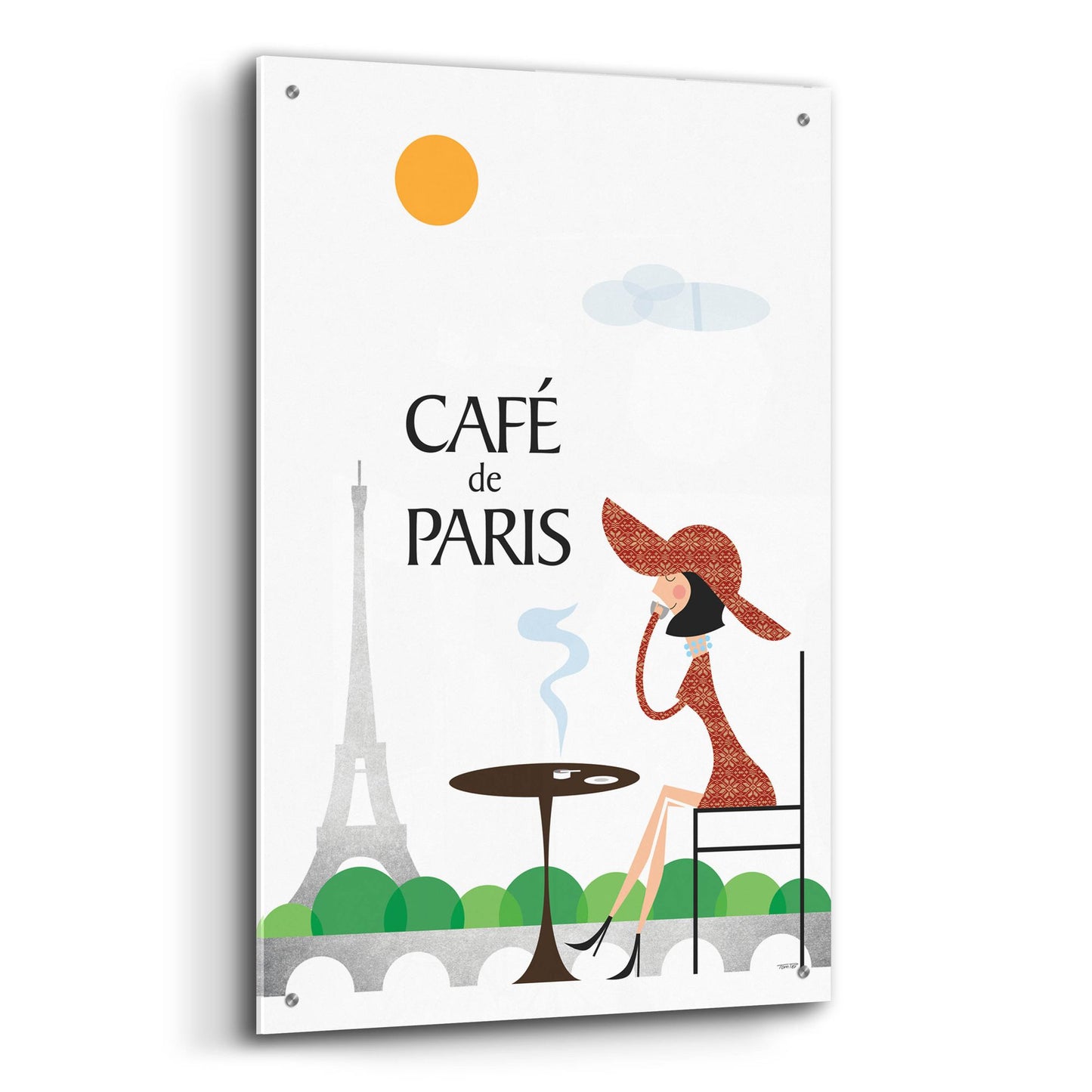 Epic Art 'Cafe De Paris' by Tomas Design, Acrylic Glass Wall Art,24x36