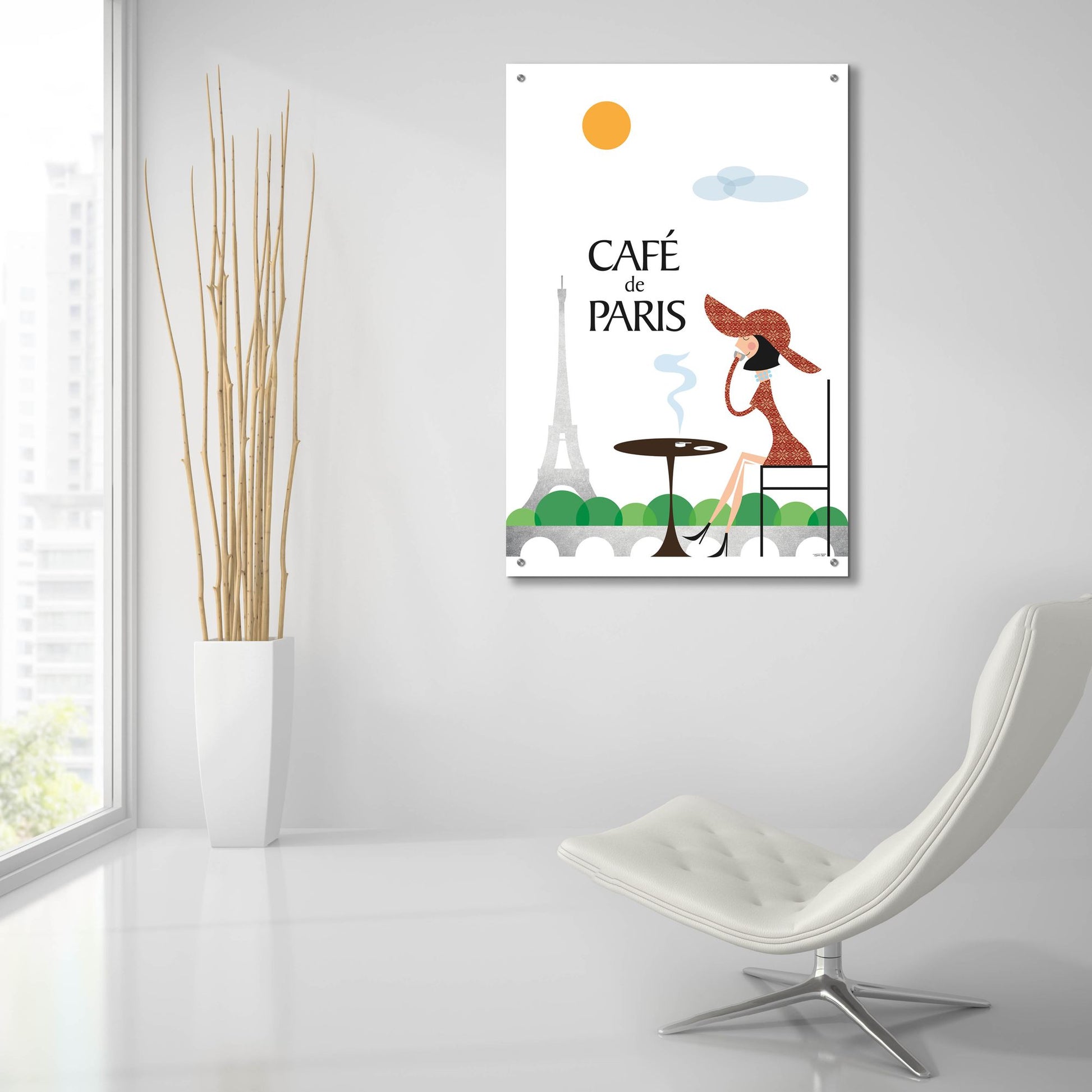 Epic Art 'Cafe De Paris' by Tomas Design, Acrylic Glass Wall Art,24x36