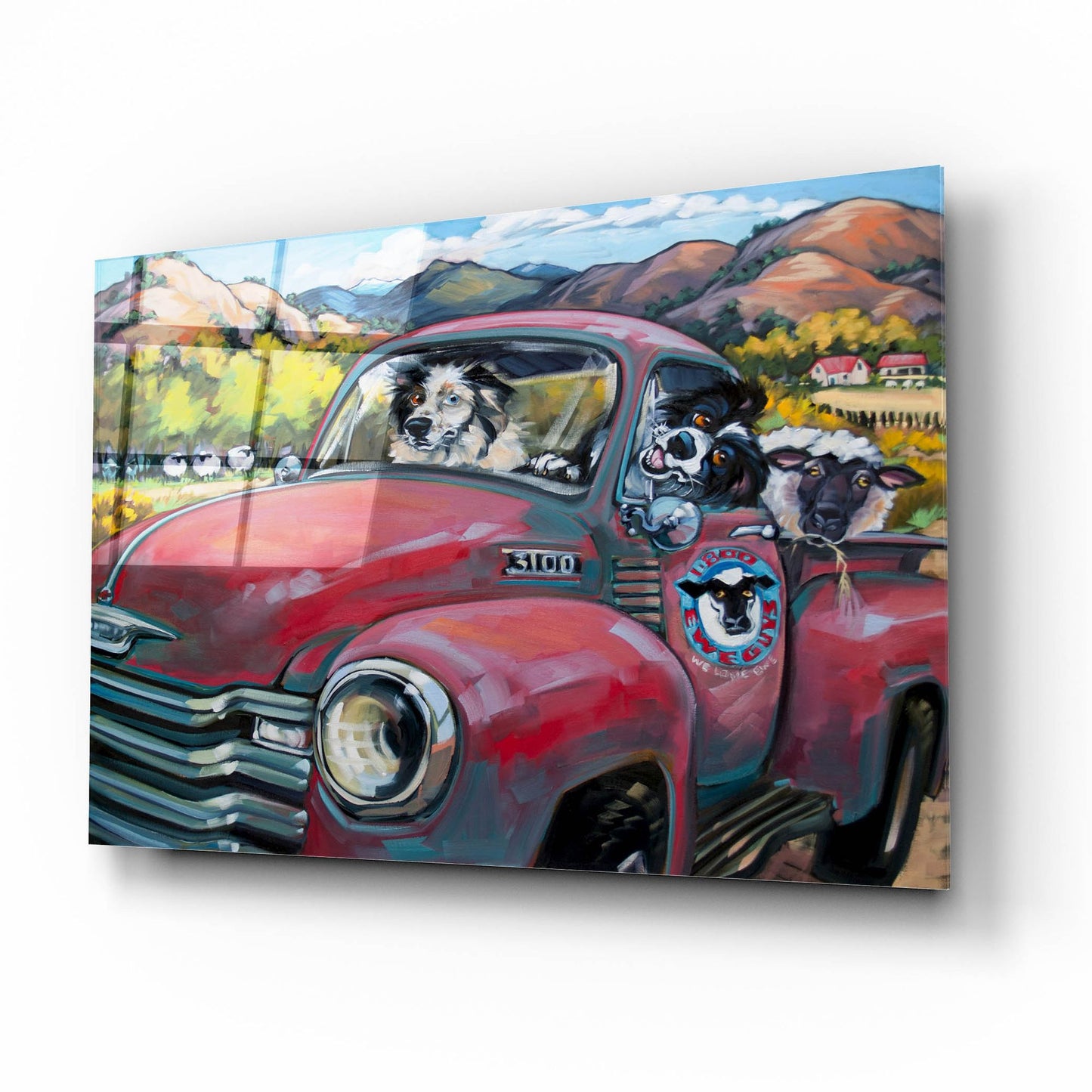 Epic Art '1 800 Ewe Guys' by CR Townsend, Acrylic Glass Wall Art,16x12