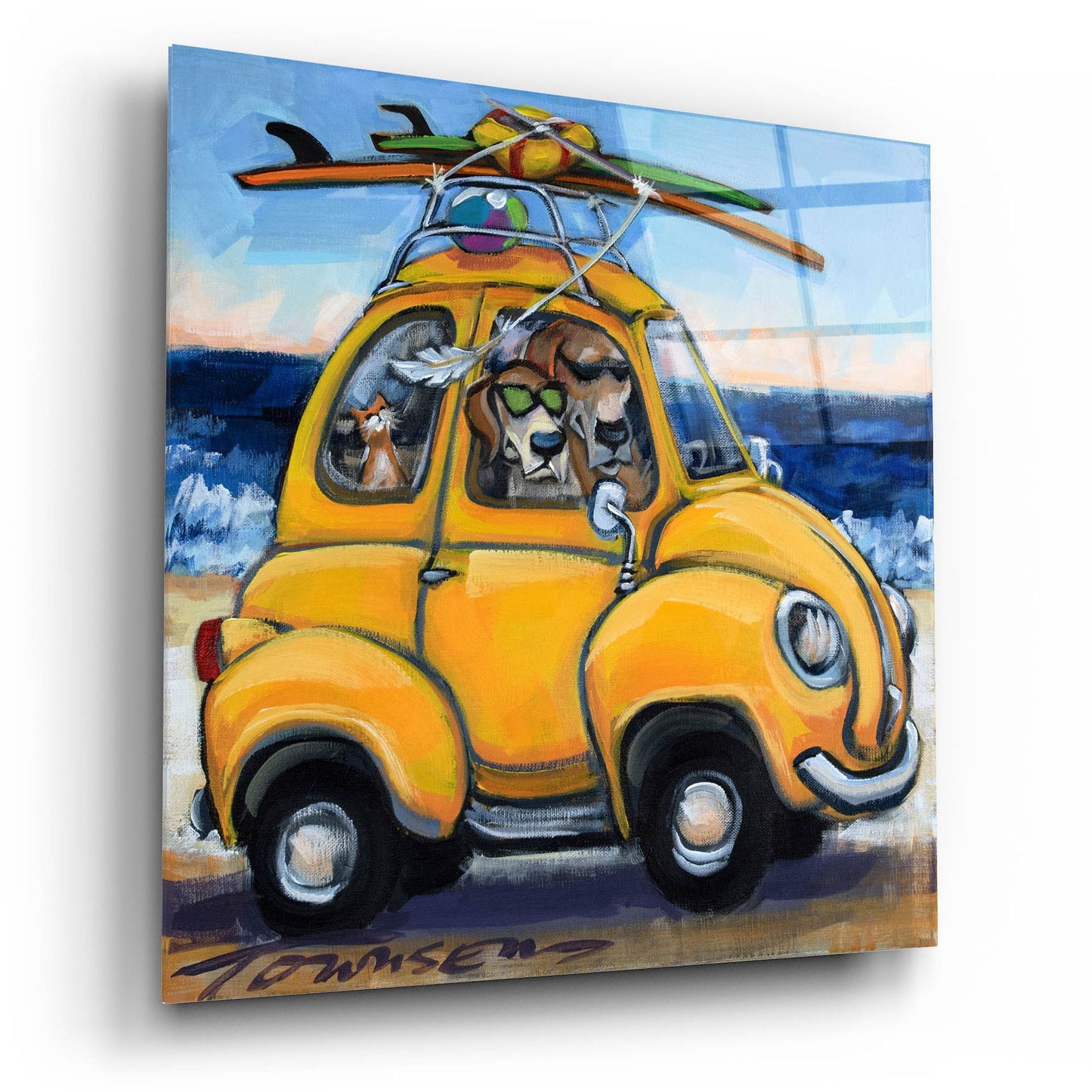 Epic Art 'Beachy Keen' by CR Townsend, Acrylic Glass Wall Art,12x12