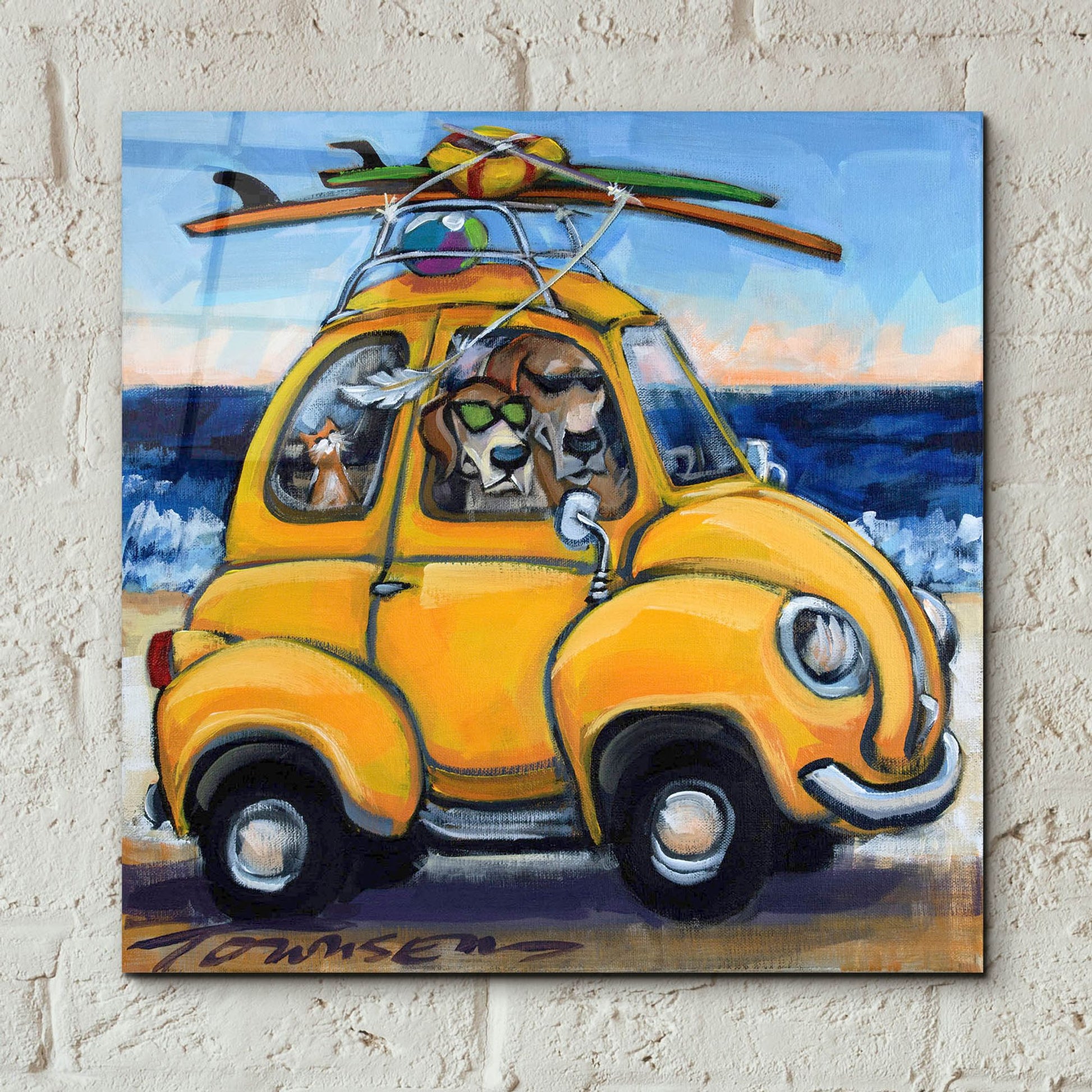 Epic Art 'Beachy Keen' by CR Townsend, Acrylic Glass Wall Art,12x12