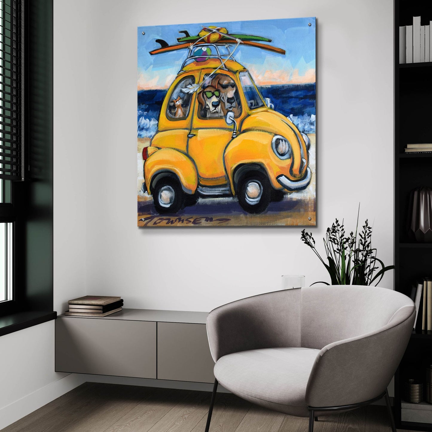 Epic Art 'Beachy Keen' by CR Townsend, Acrylic Glass Wall Art,36x36