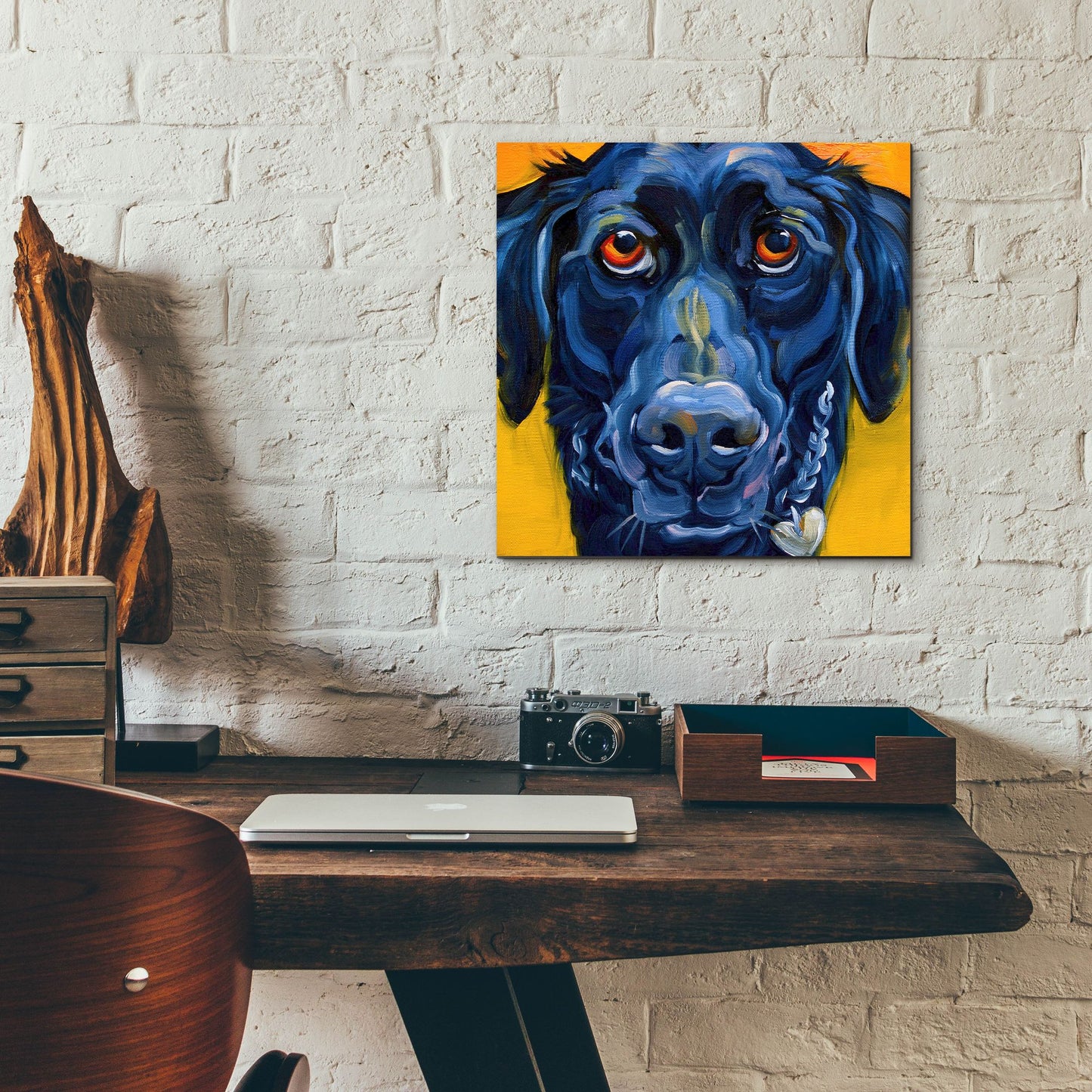 Epic Art 'Black Dog' by CR Townsend, Acrylic Glass Wall Art,12x12