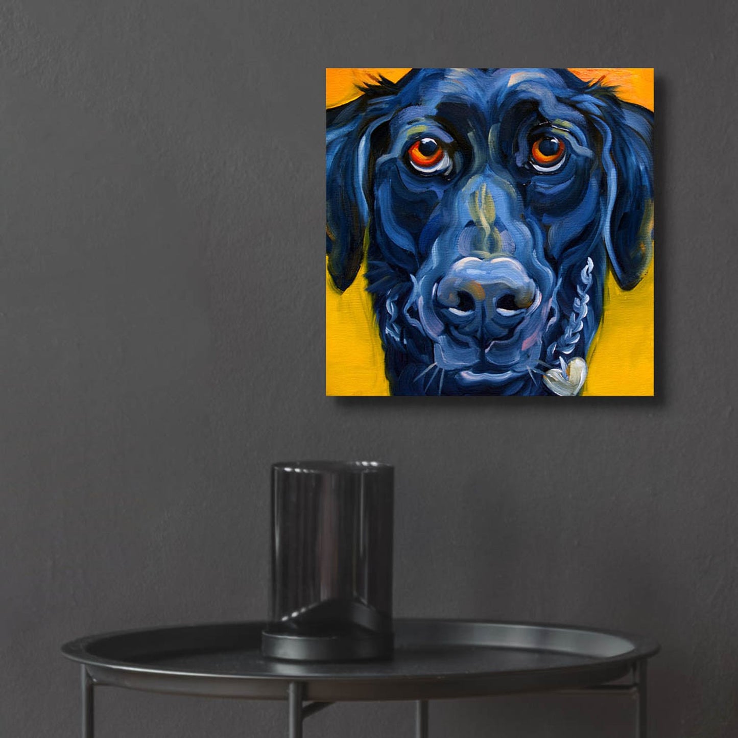 Epic Art 'Black Dog' by CR Townsend, Acrylic Glass Wall Art,12x12