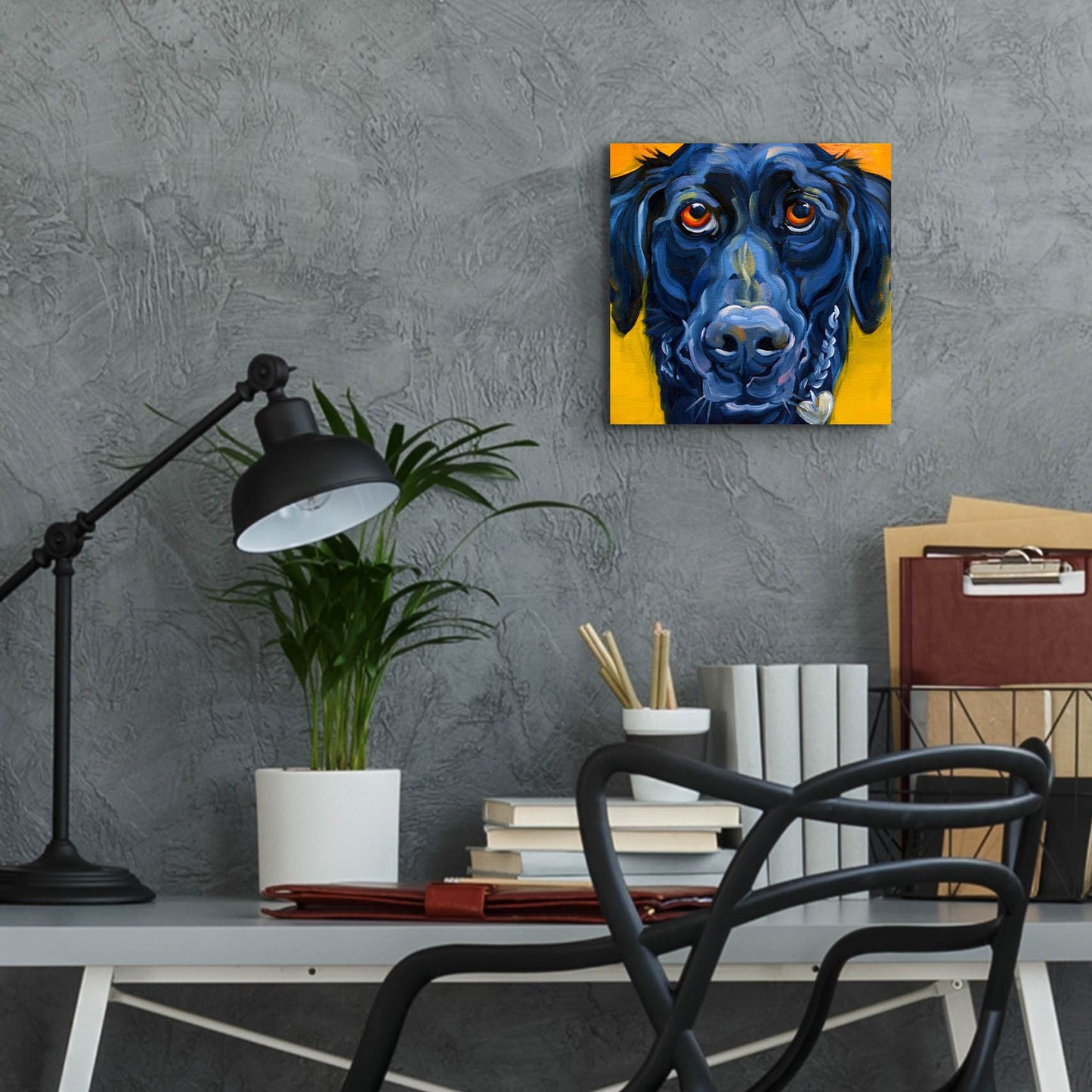 Epic Art 'Black Dog' by CR Townsend, Acrylic Glass Wall Art,12x12