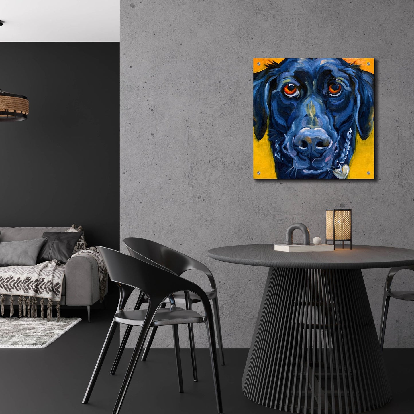 Epic Art 'Black Dog' by CR Townsend, Acrylic Glass Wall Art,24x24