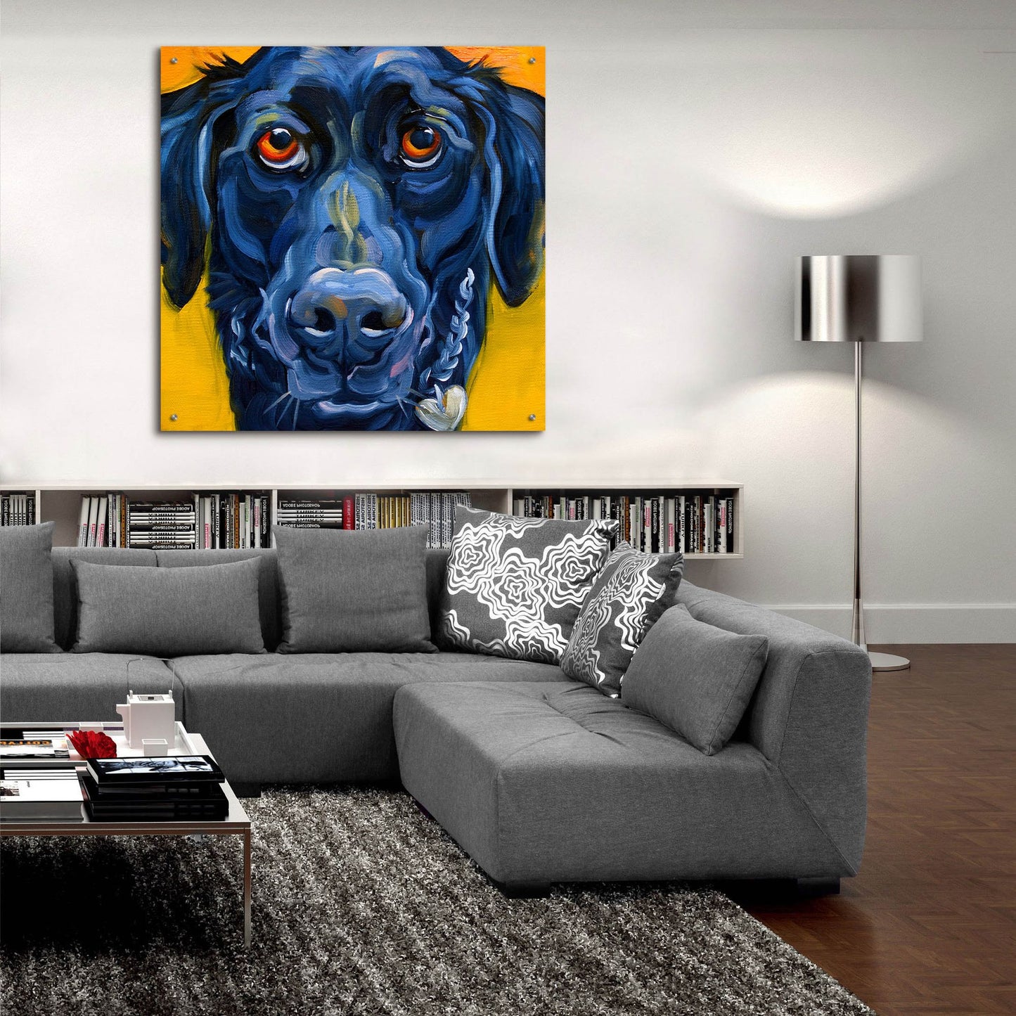 Epic Art 'Black Dog' by CR Townsend, Acrylic Glass Wall Art,36x36