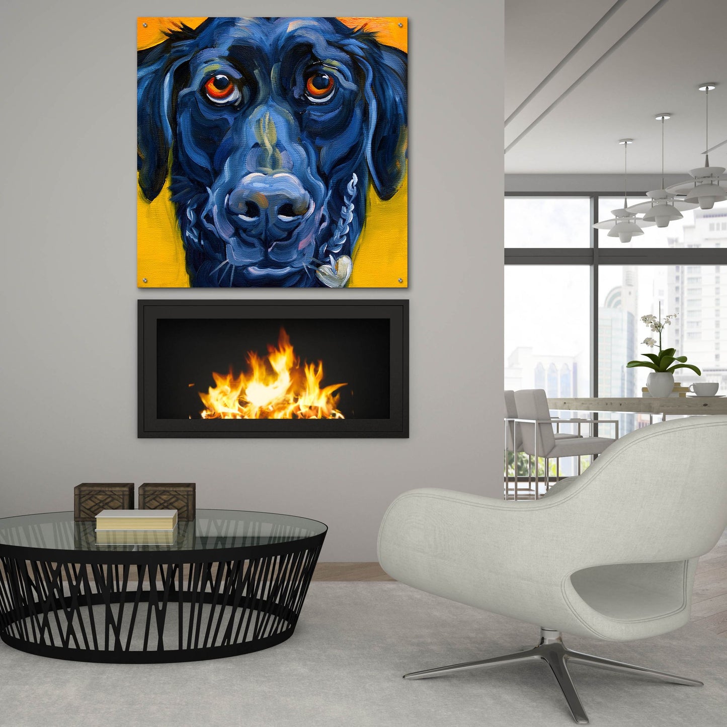 Epic Art 'Black Dog' by CR Townsend, Acrylic Glass Wall Art,36x36