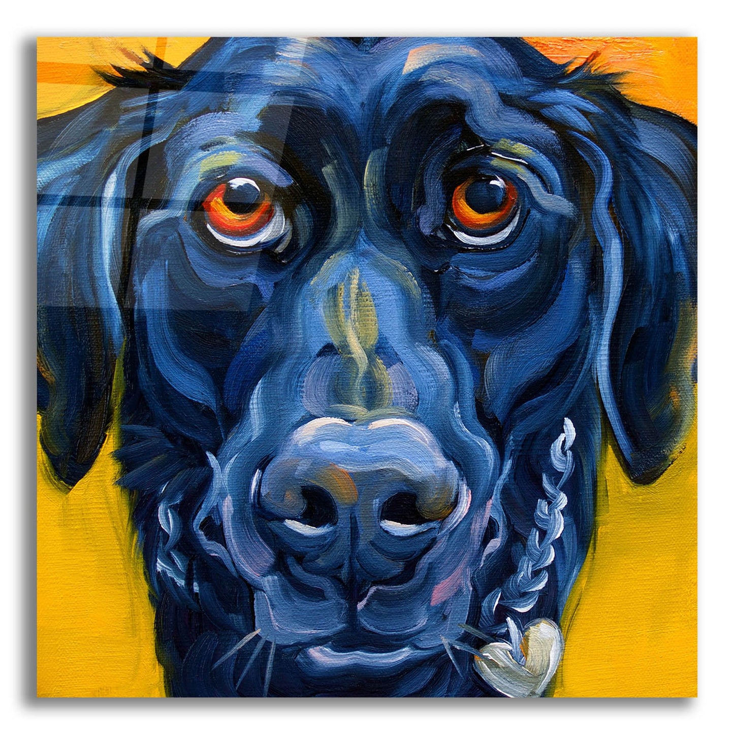 Epic Art 'Black Dog' by CR Townsend, Acrylic Glass Wall Art