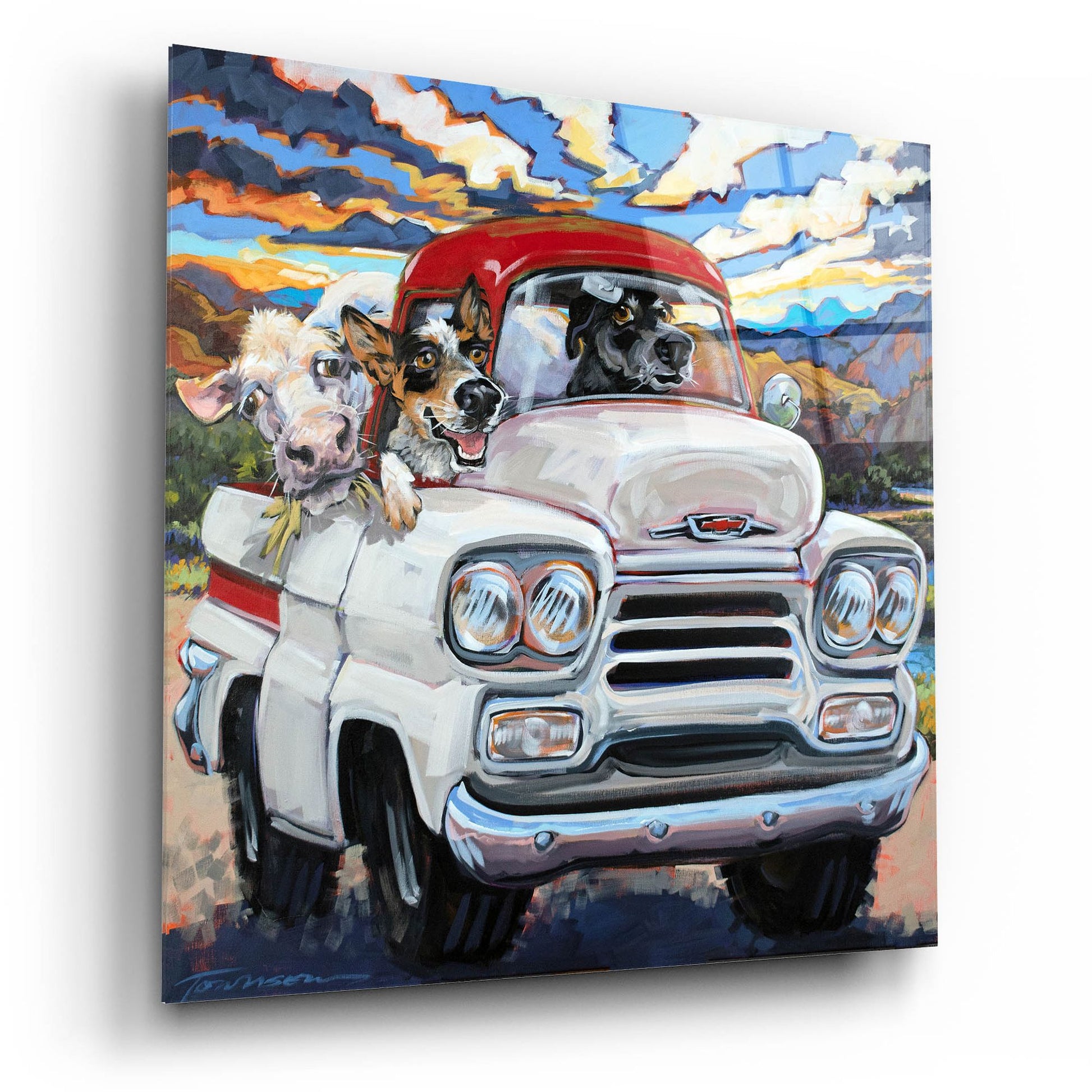 Epic Art 'Cattle Drive' by CR Townsend, Acrylic Glass Wall Art,12x12