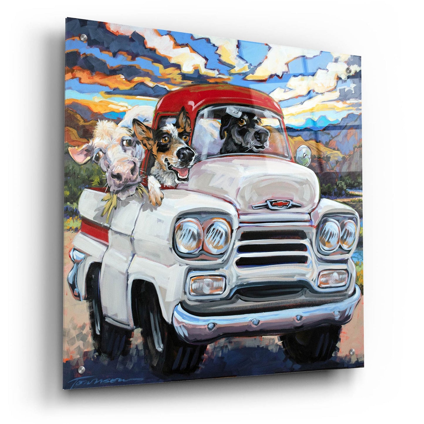 Epic Art 'Cattle Drive' by CR Townsend, Acrylic Glass Wall Art,24x24