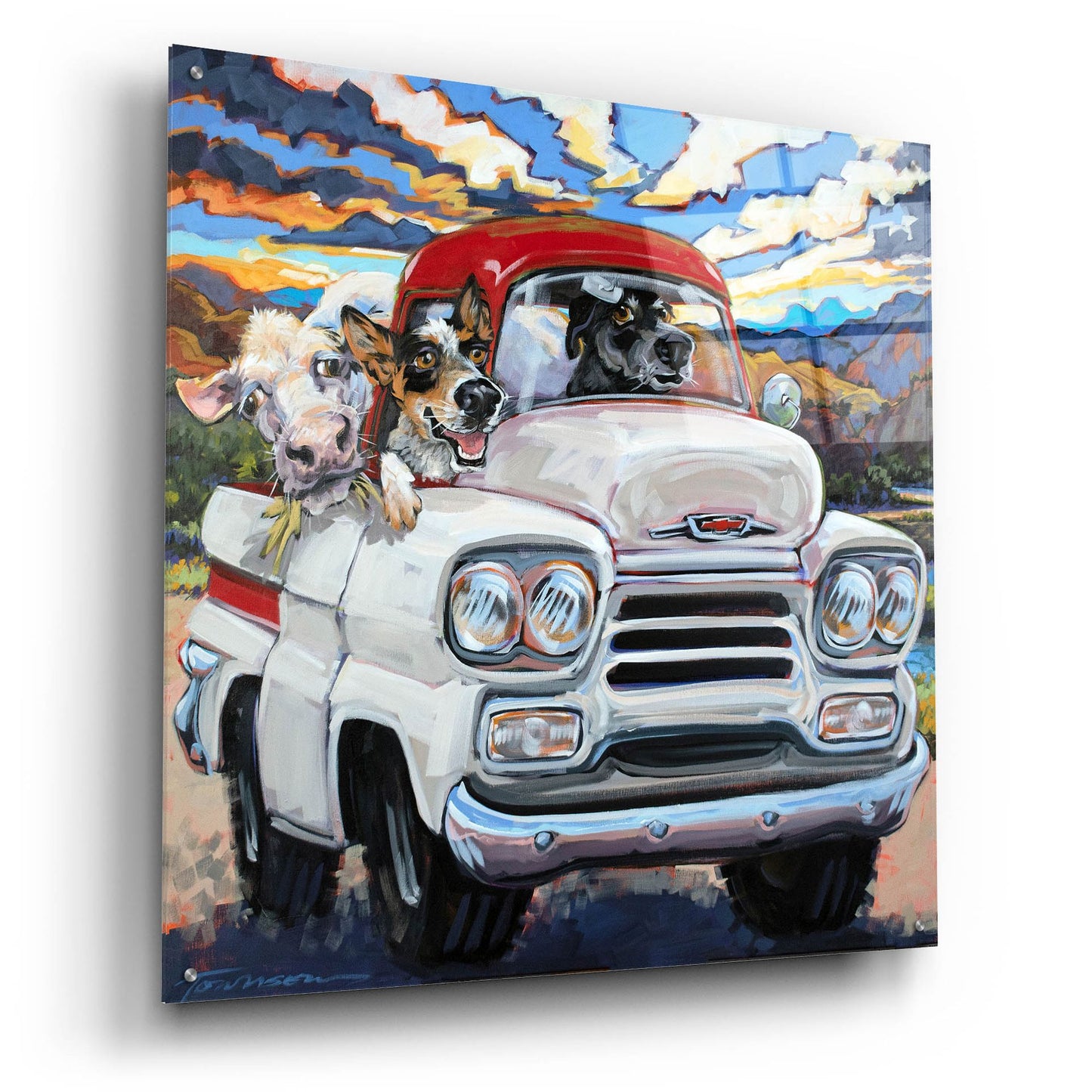 Epic Art 'Cattle Drive' by CR Townsend, Acrylic Glass Wall Art,36x36