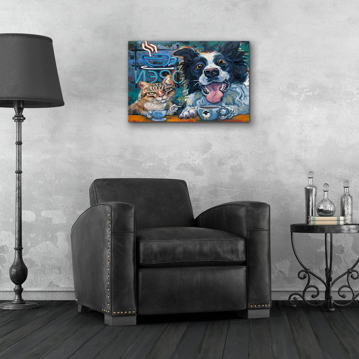 Dude Chill 2 by CR Townsend - 24x16 acrylic wall art in a room