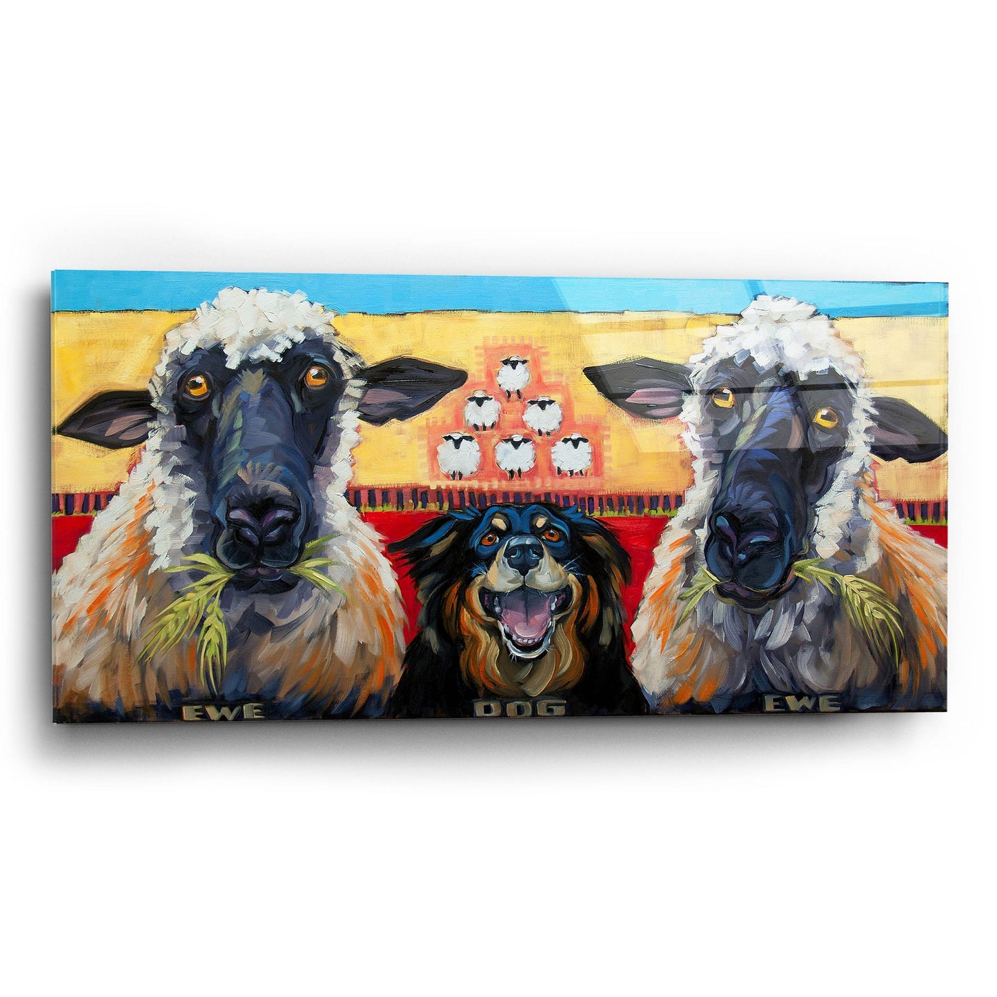 Epic Art 'Ewe Dog Ewe' by CR Townsend, Acrylic Glass Wall Art,24x12