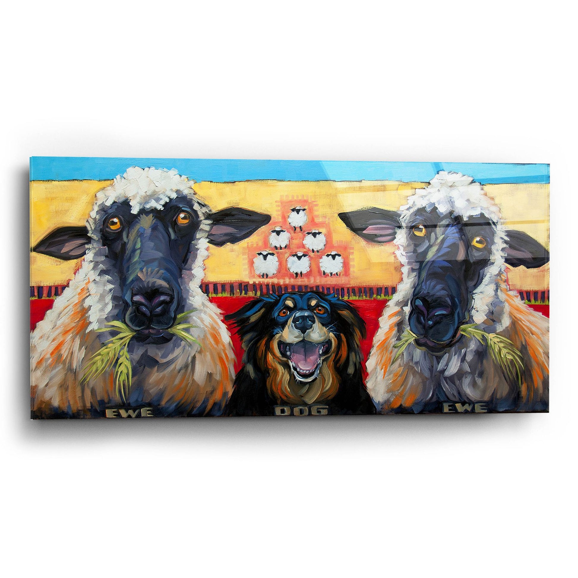 Epic Art 'Ewe Dog Ewe' by CR Townsend, Acrylic Glass Wall Art,24x12