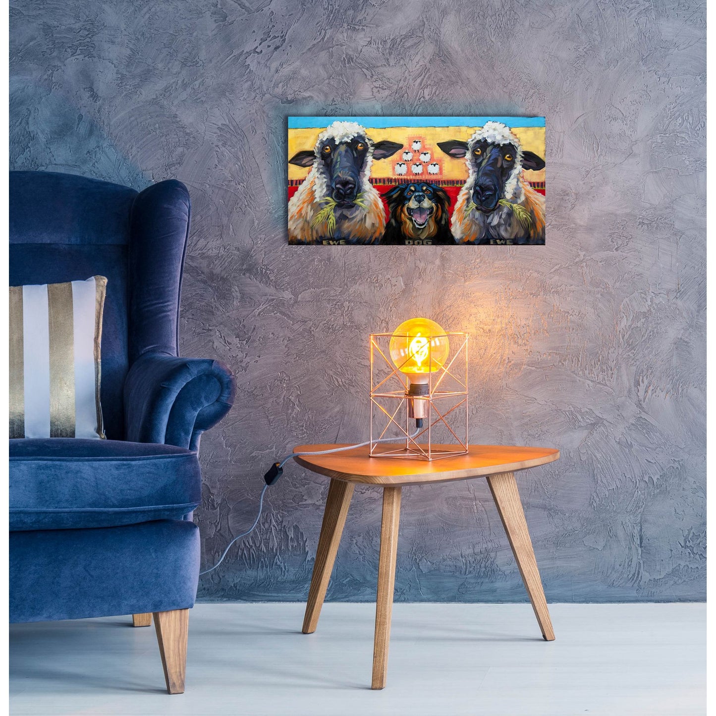 Epic Art 'Ewe Dog Ewe' by CR Townsend, Acrylic Glass Wall Art,24x12